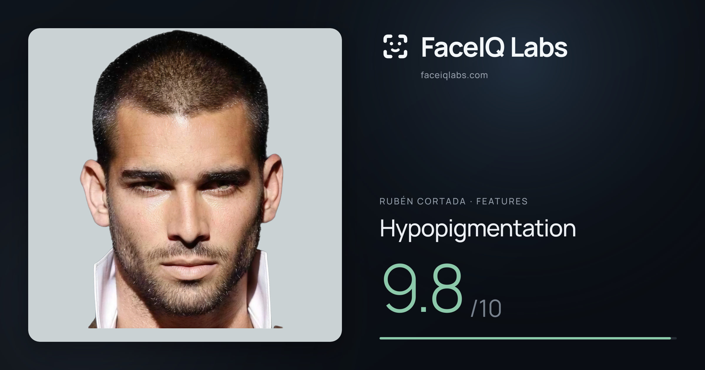 Rubén Cortada Hypopigmentation: 9.8/10, drawn on the photo