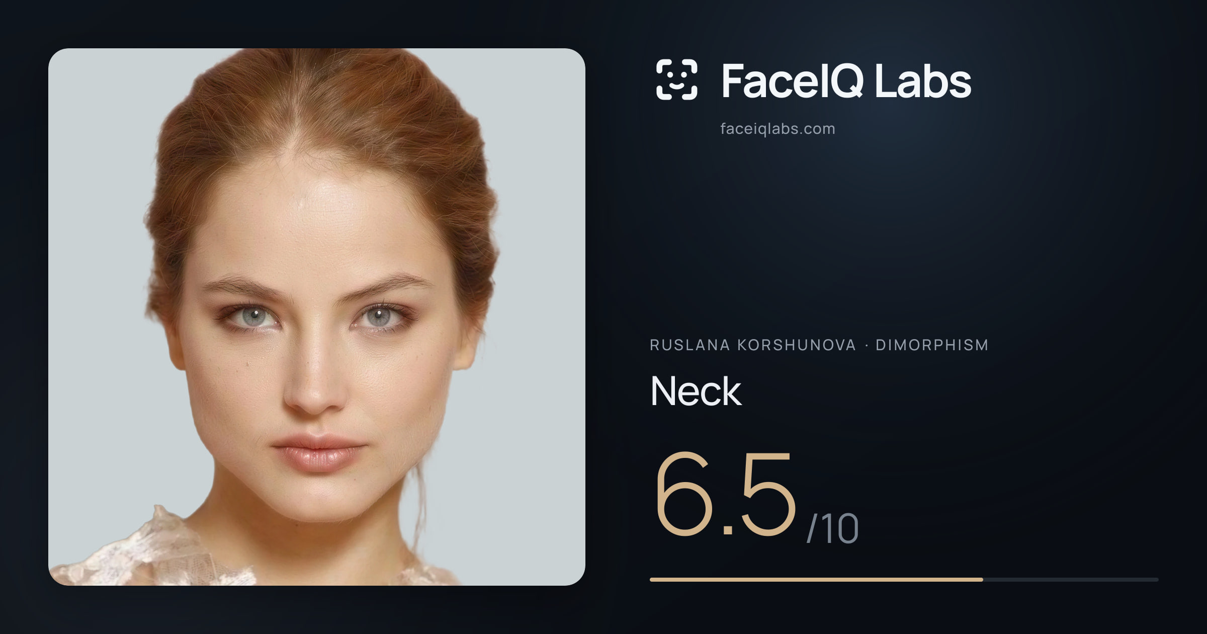 Ruslana Korshunova Neck: 6.5/10, drawn on the photo