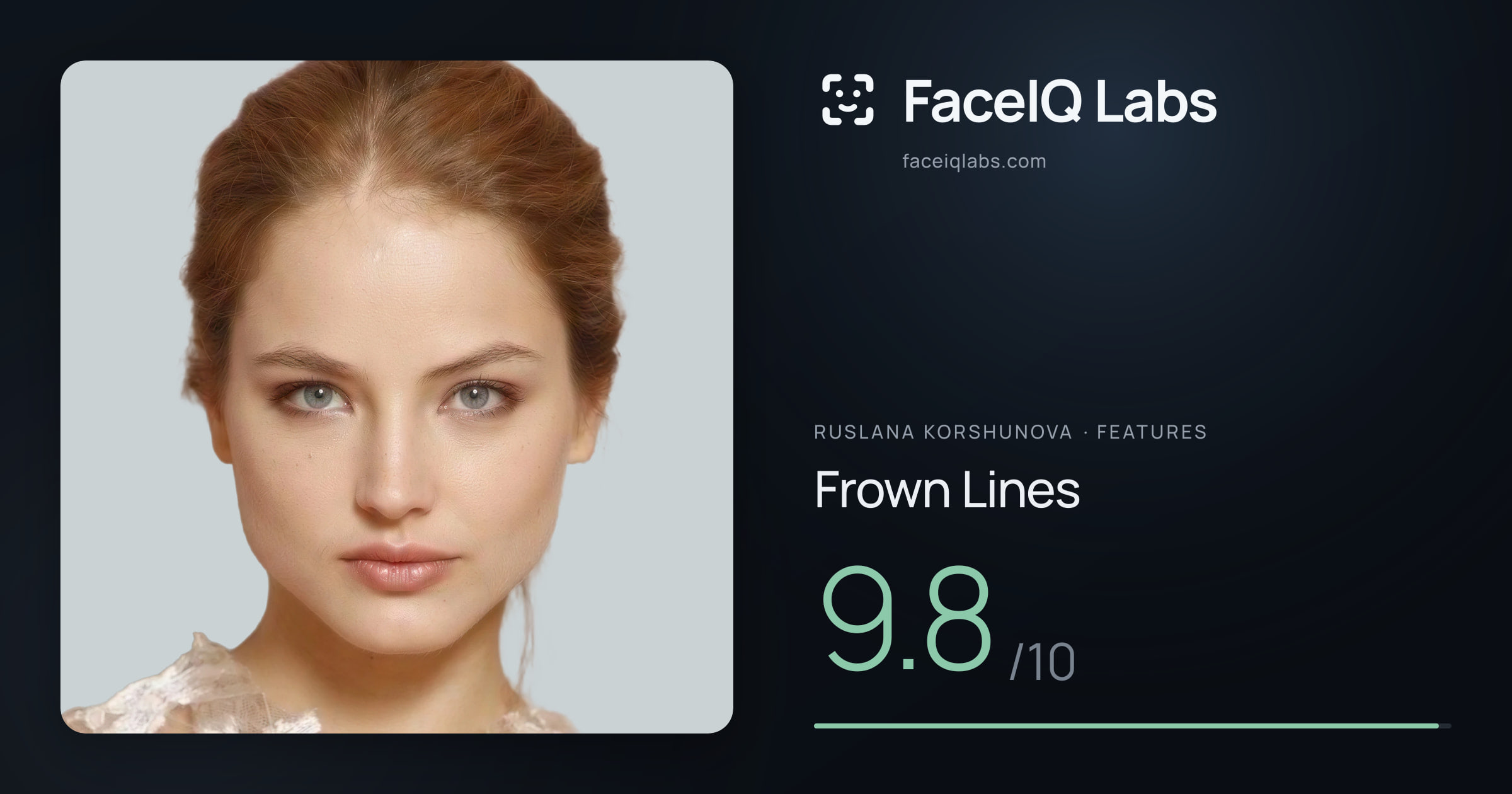 Ruslana Korshunova Frown Lines: 9.8/10, drawn on the photo