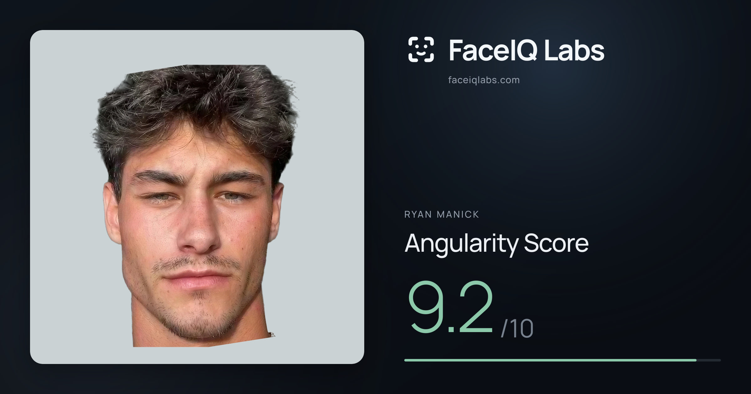 Ryan Manick Angularity: 9.2/10, with each assessment drawn on the photo