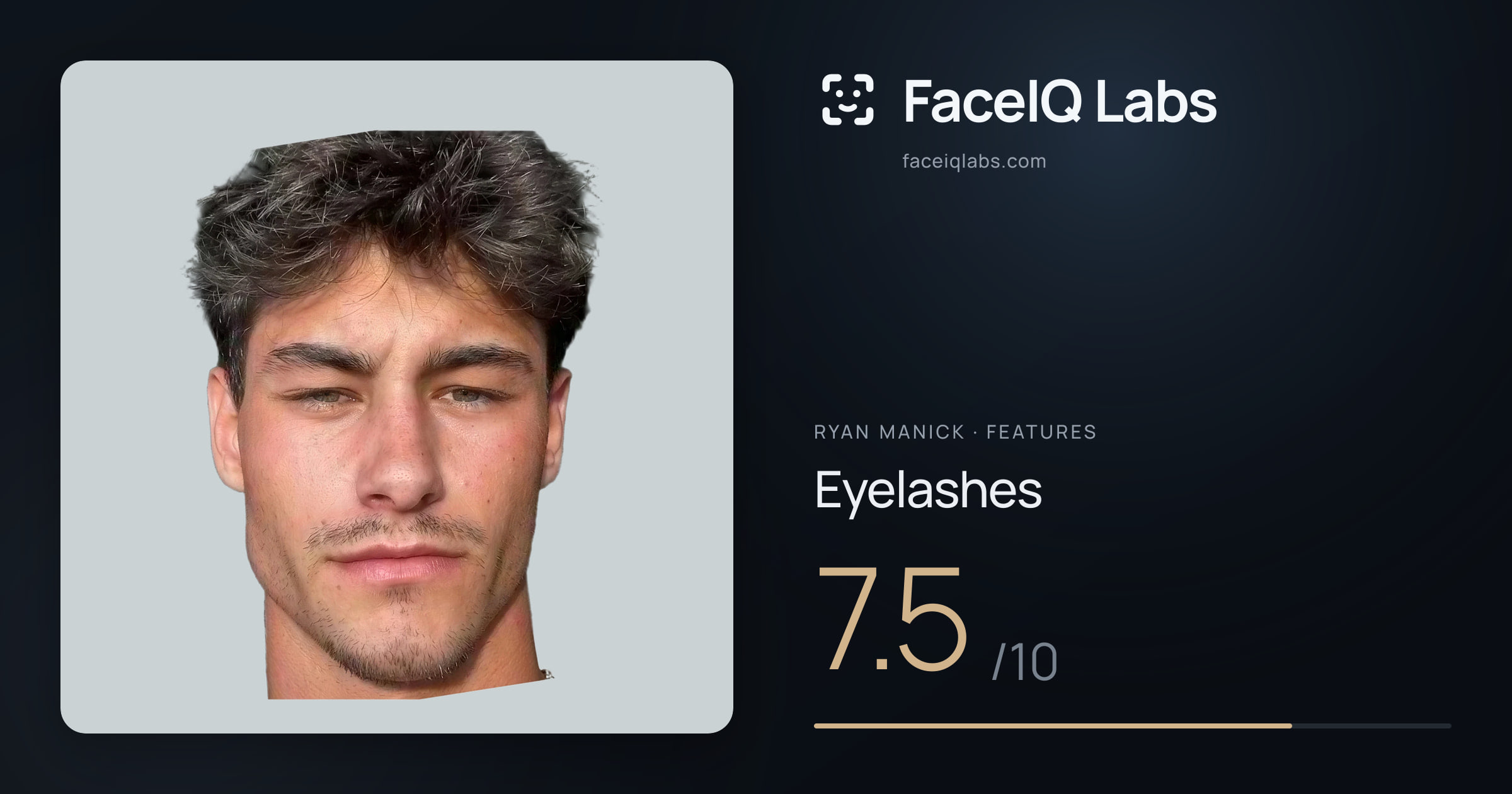 Ryan Manick Eyelashes: 7.5/10, drawn on the photo