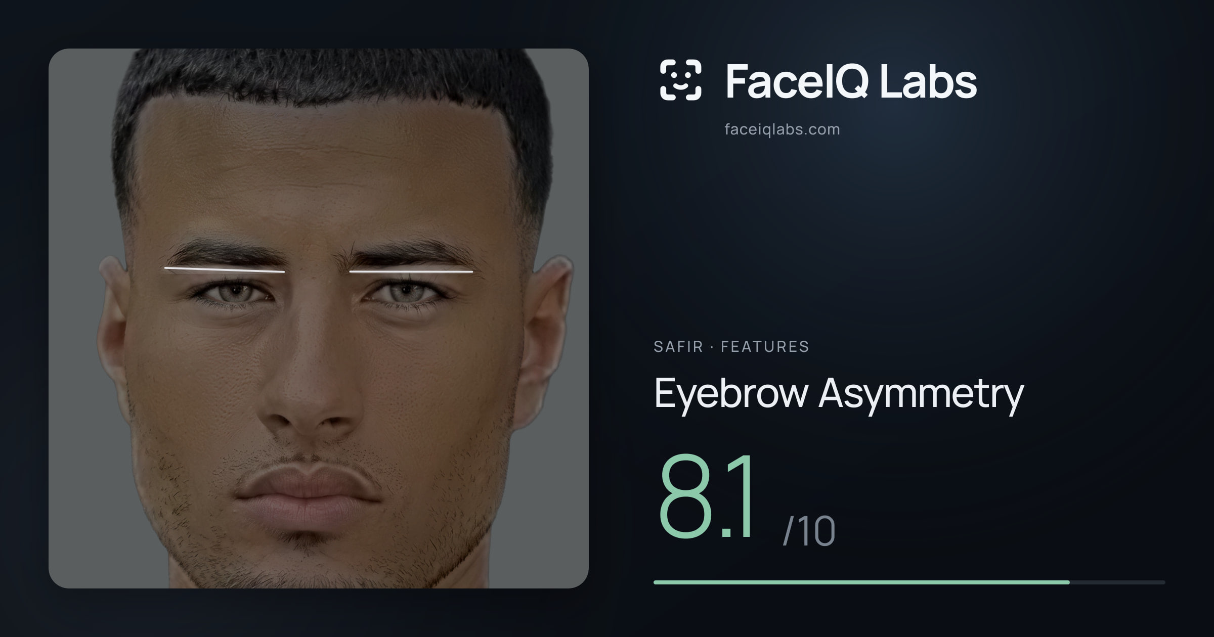 Safir Eyebrow Asymmetry: 8.1/10, drawn on the photo