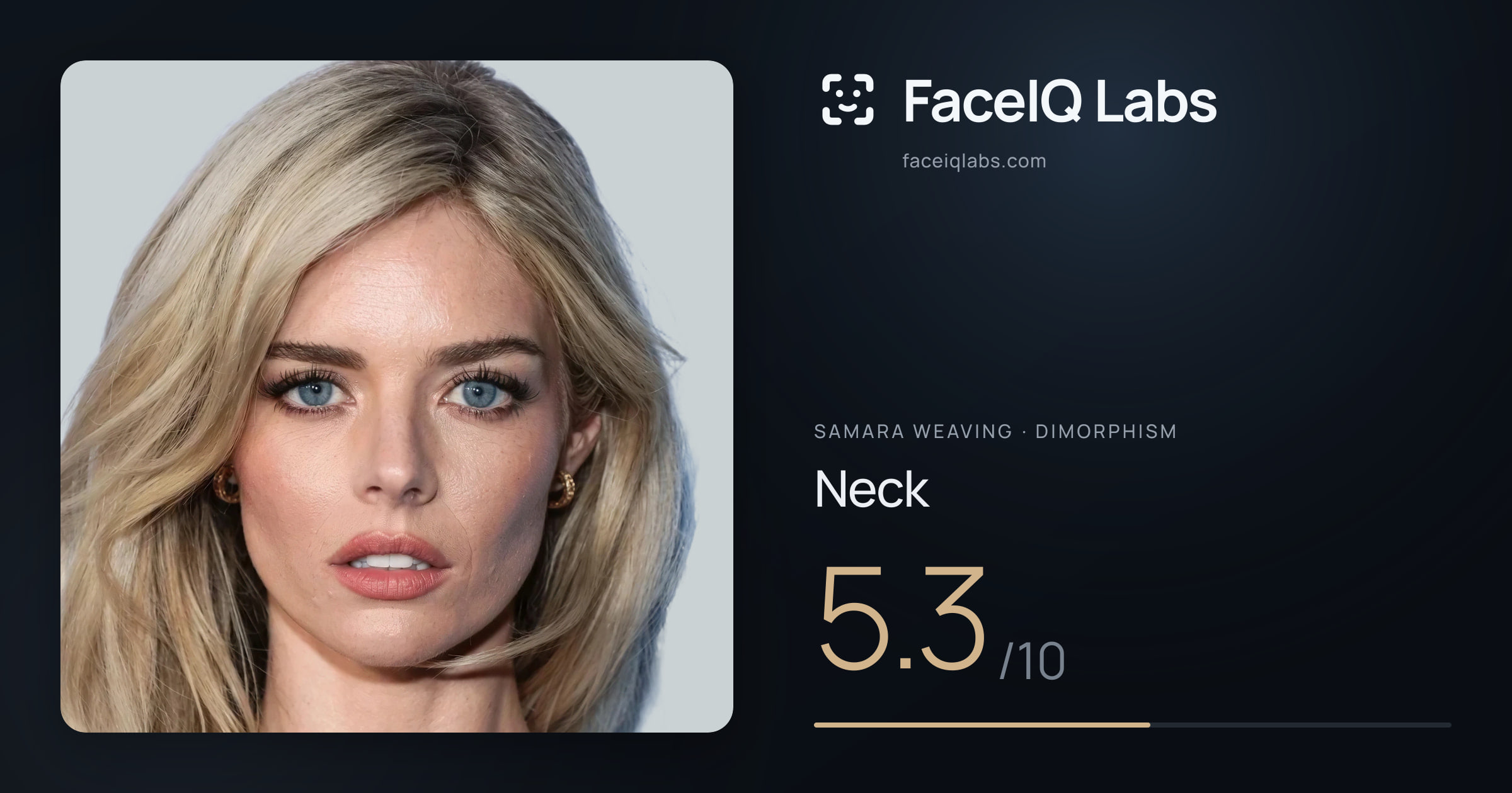 Samara Weaving Neck: 4.9/10, drawn on the photo