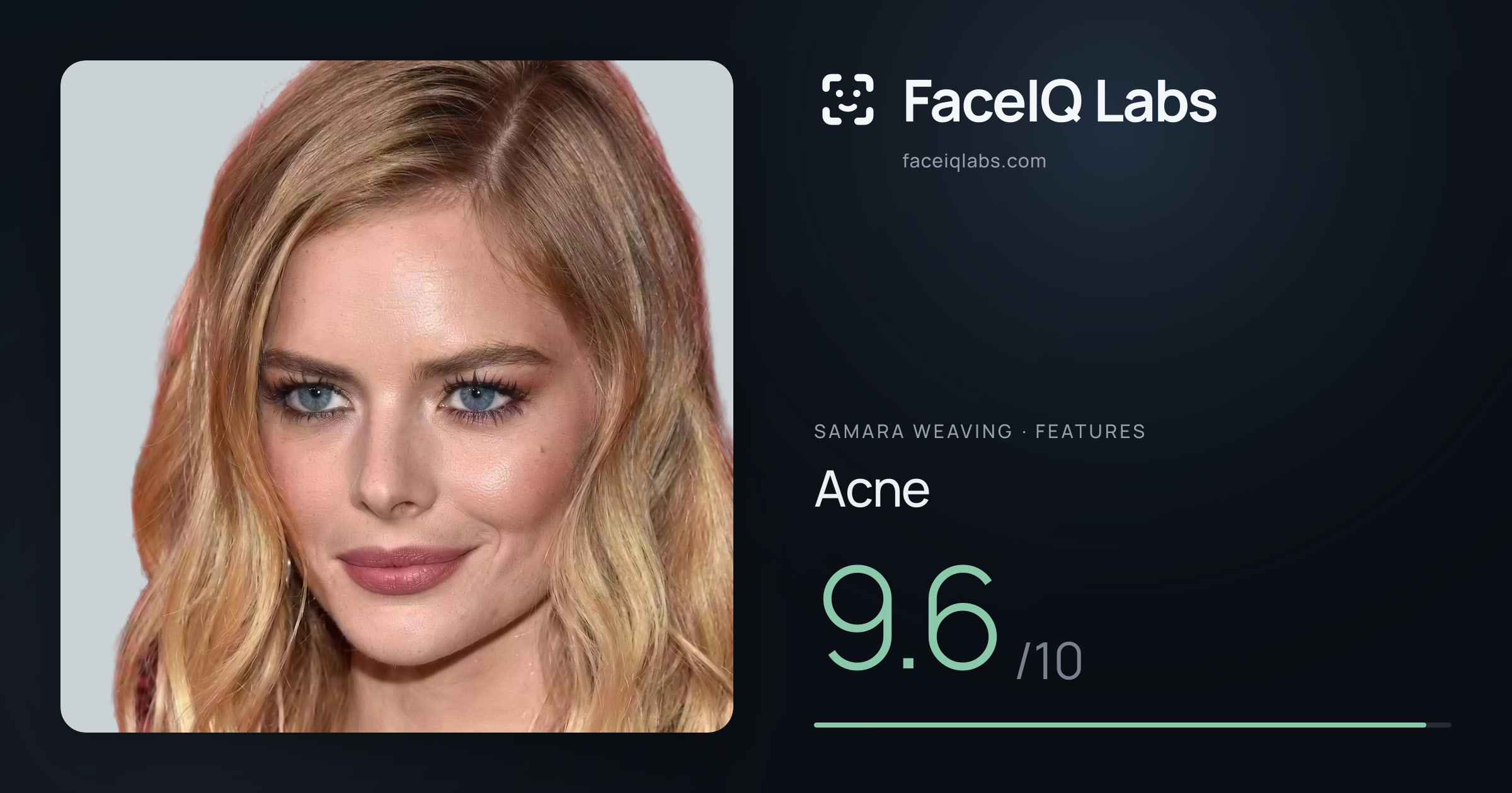 Samara Weaving Acne: 9.6/10, drawn on the photo
