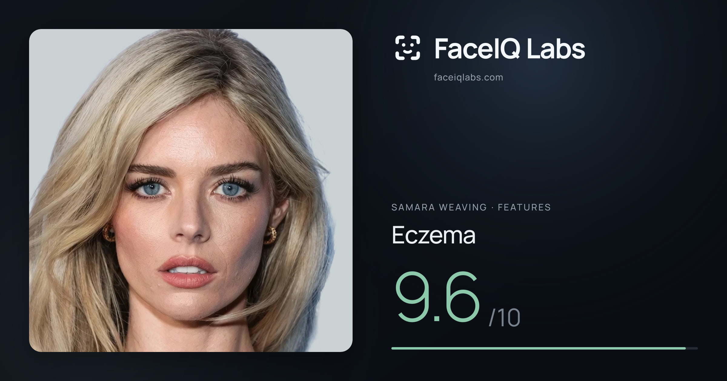 Samara Weaving Eczema: 9.7/10, drawn on the photo