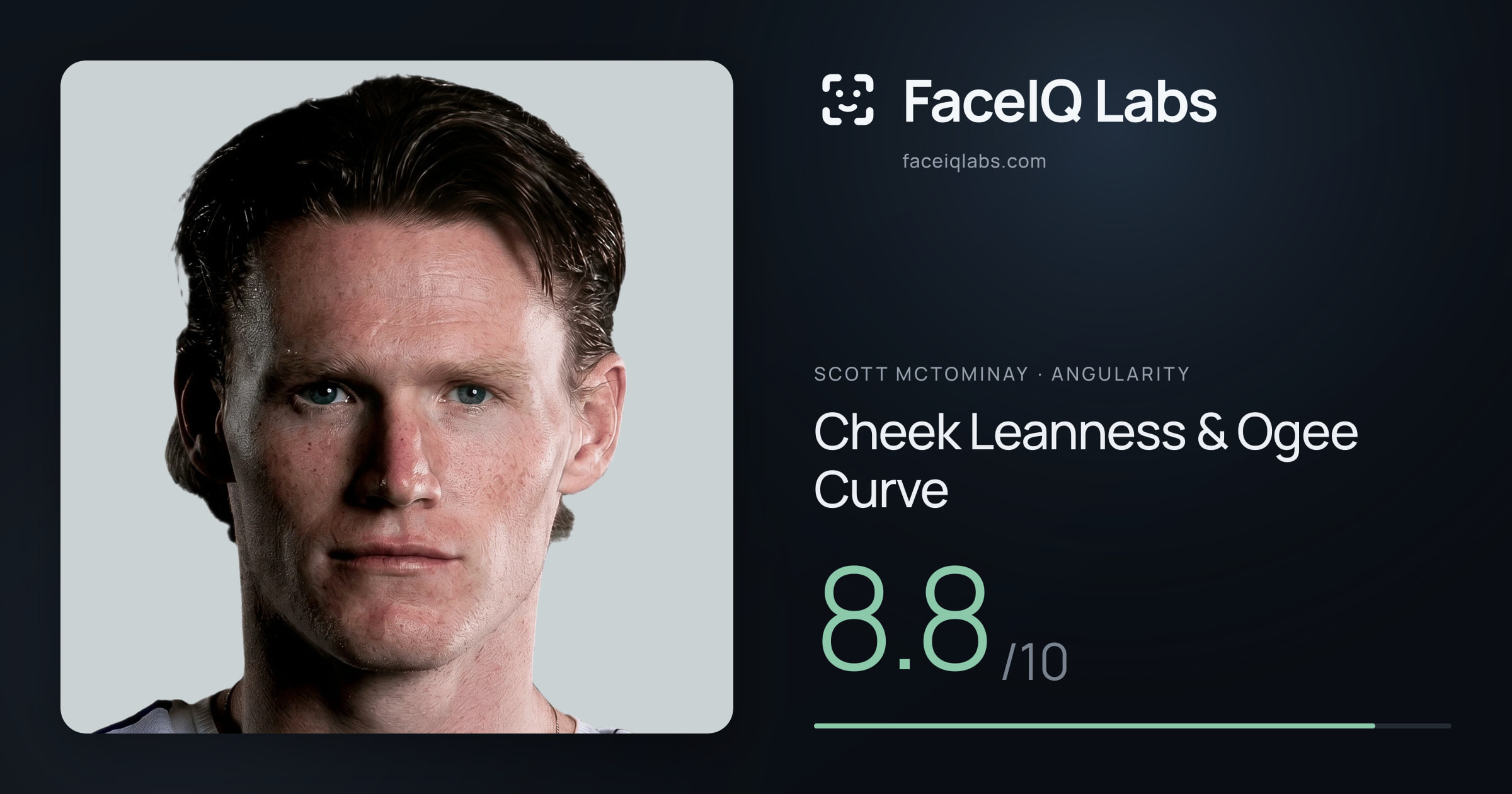 Scott Mctominay Cheek Leanness & Ogee Curve: 8.8/10, drawn on the photo