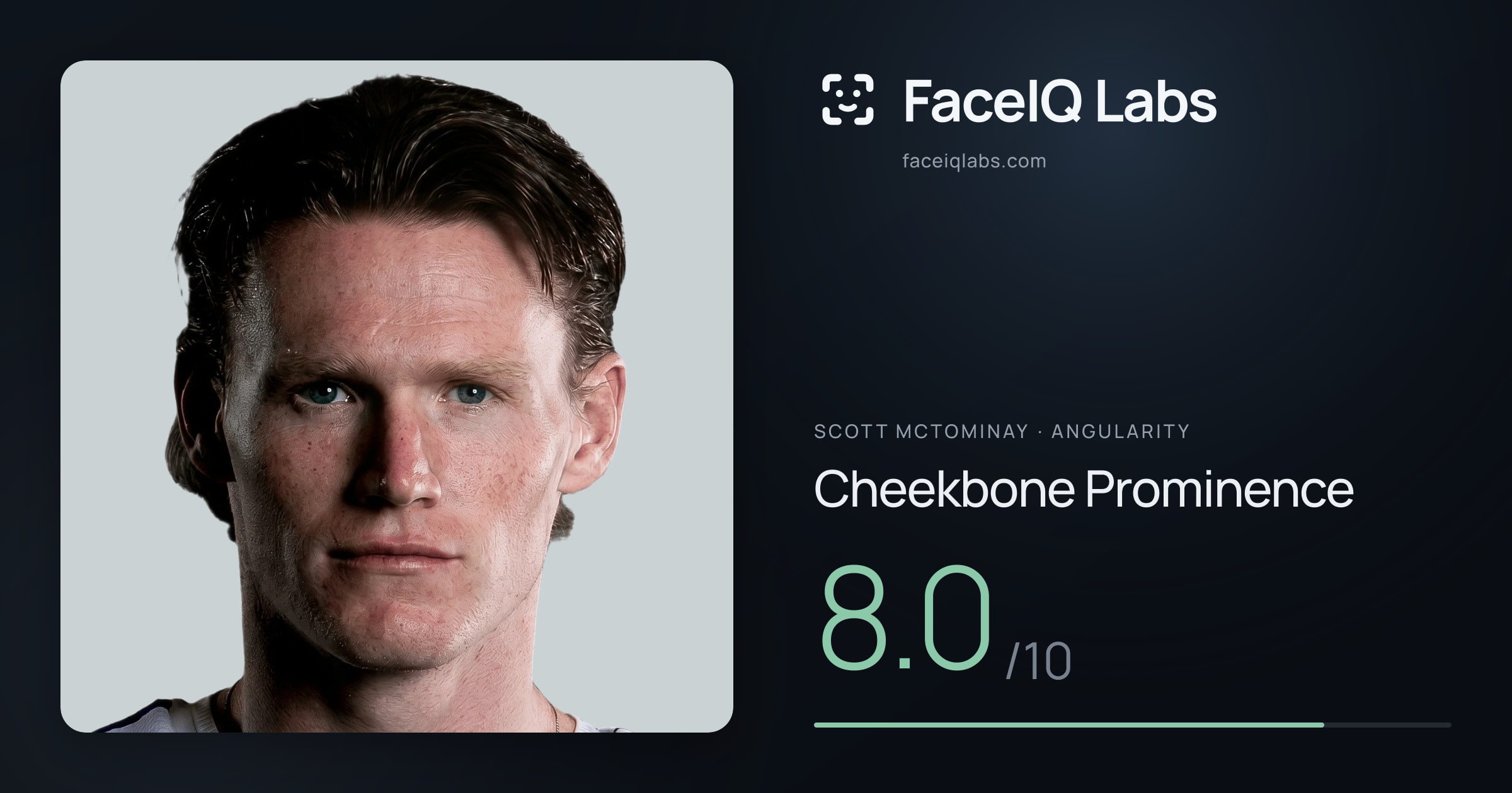 Scott Mctominay Cheekbone Prominence: 8.0/10, drawn on the photo