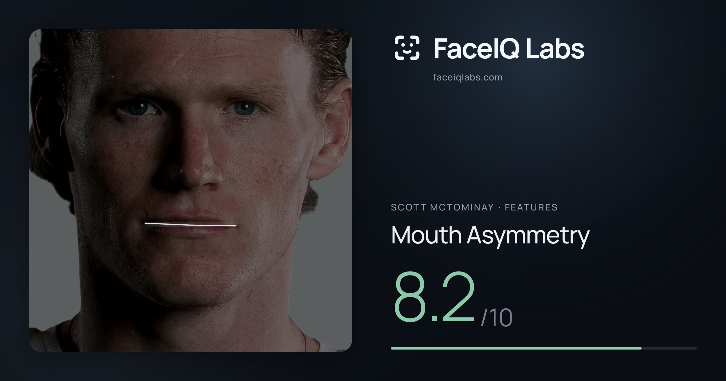 Scott Mctominay Mouth Asymmetry: 8.2/10, drawn on the photo
