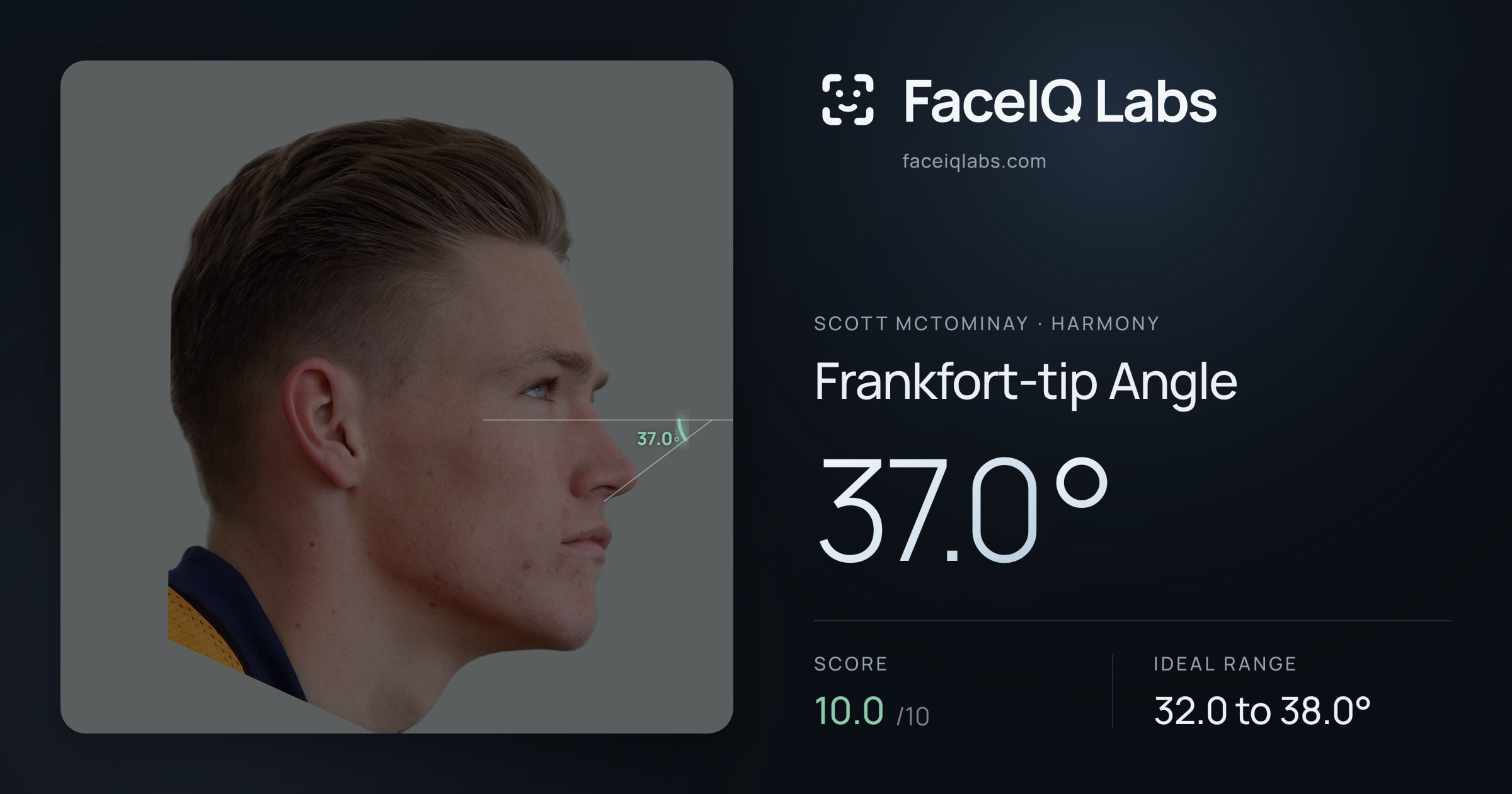 Scott Mctominay Frankfort-tip Angle: 37.0°, drawn on the photo