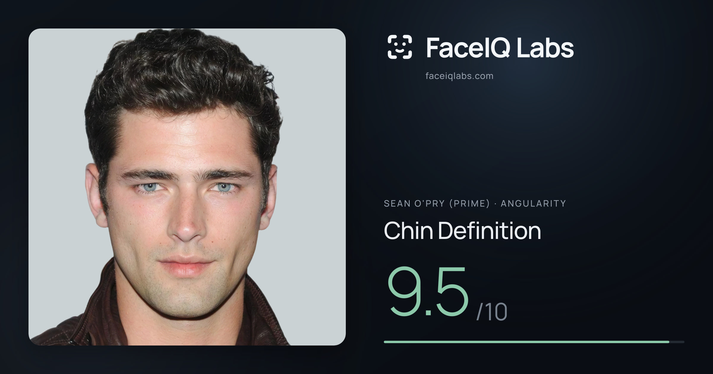 Sean O'Pry (Prime) Chin Definition: 9.5/10, drawn on the photo