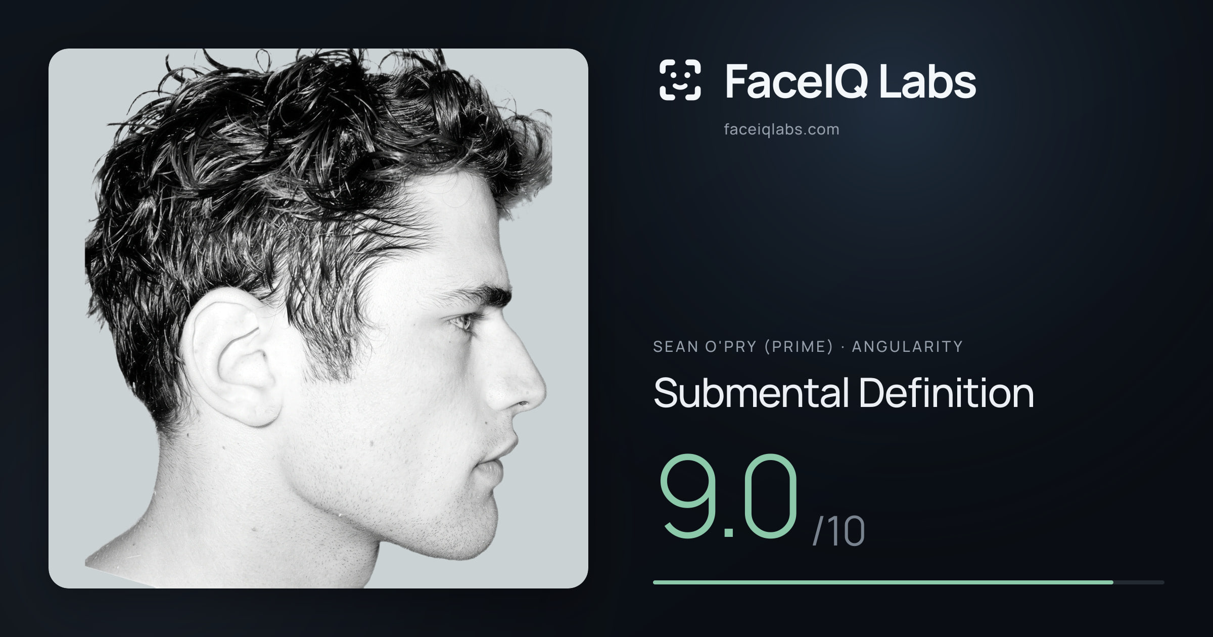 Sean O'Pry (Prime) Submental Definition: 9.0/10, drawn on the photo