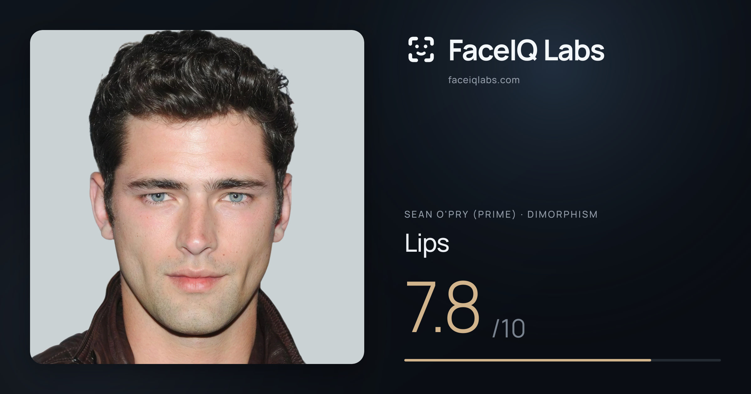 Sean O'Pry (Prime) Lips: 7.8/10, drawn on the photo
