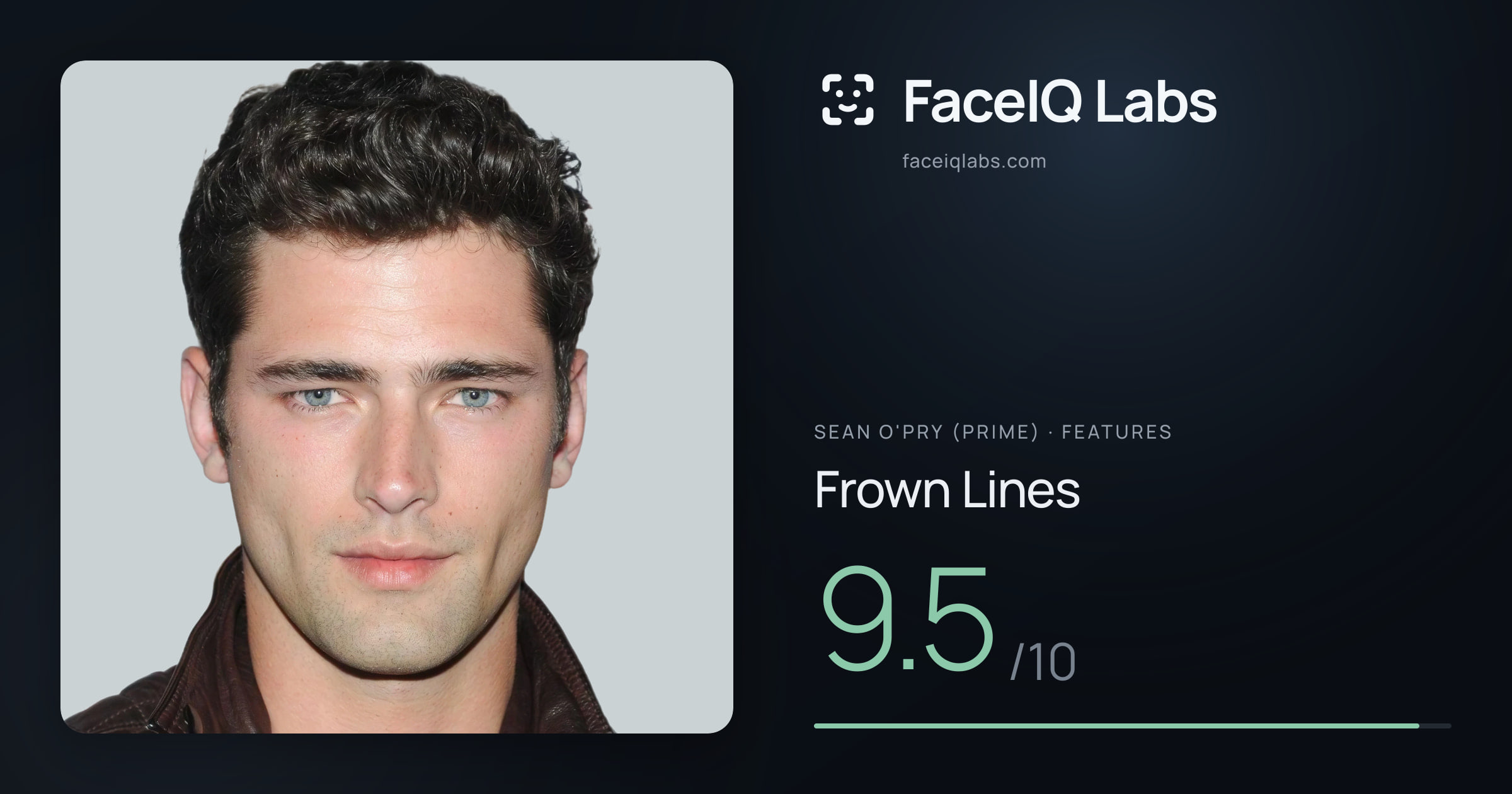 Sean O'Pry (Prime) Frown Lines: 9.5/10, drawn on the photo