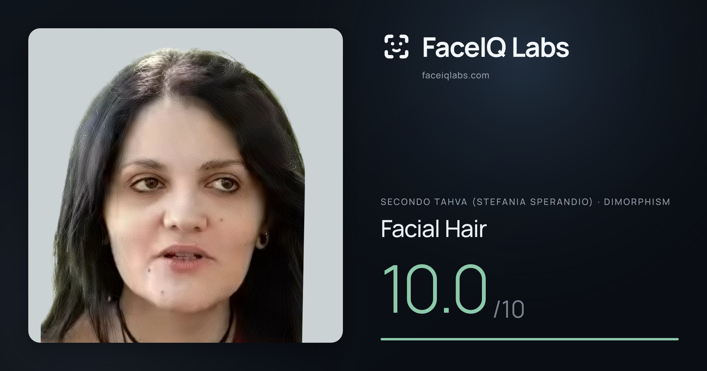 Secondo Tahva (Stefania Sperandio) Facial Hair: 10.0/10, drawn on the photo