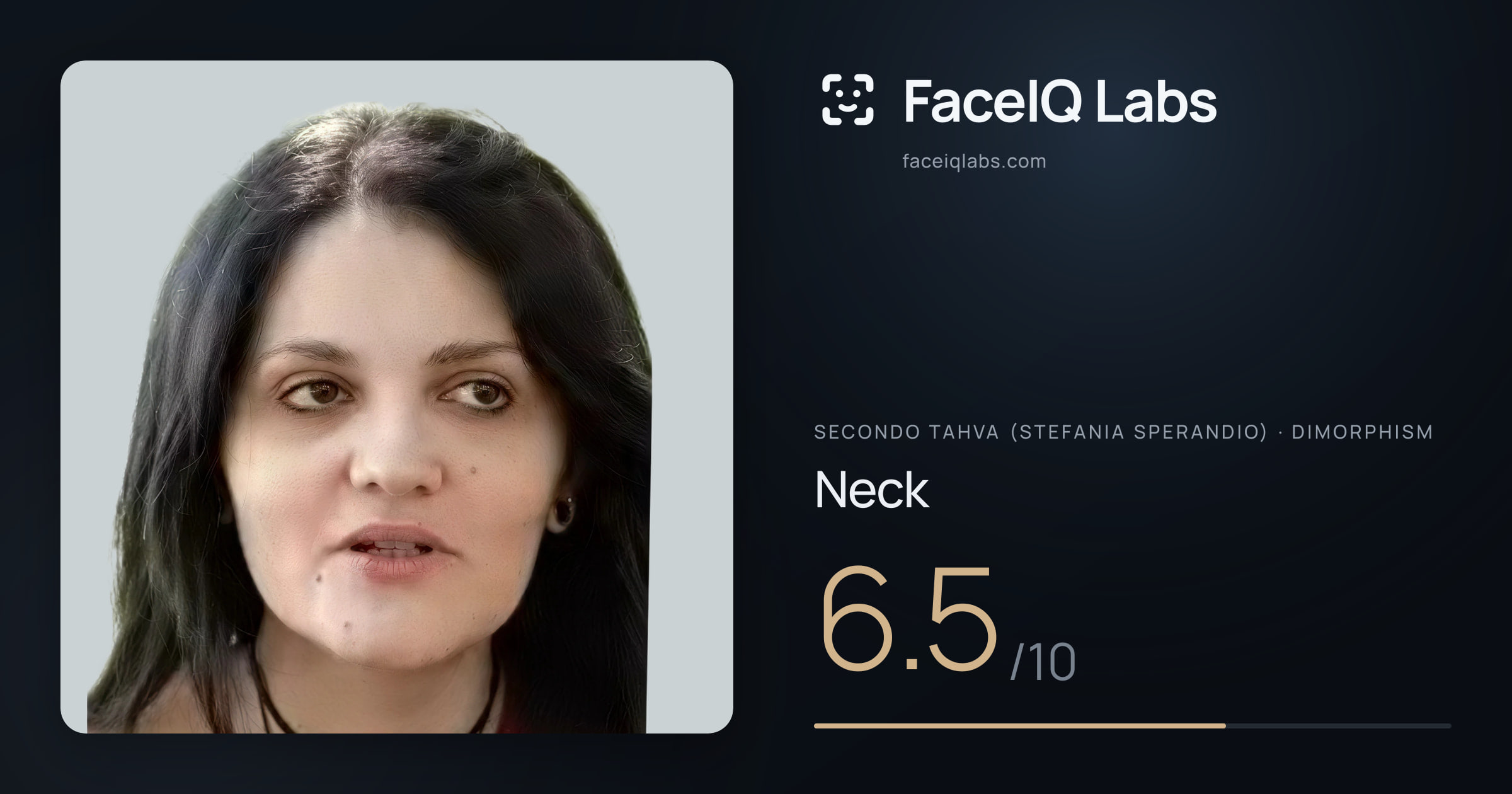 Secondo Tahva (Stefania Sperandio) Neck: 6.5/10, drawn on the photo
