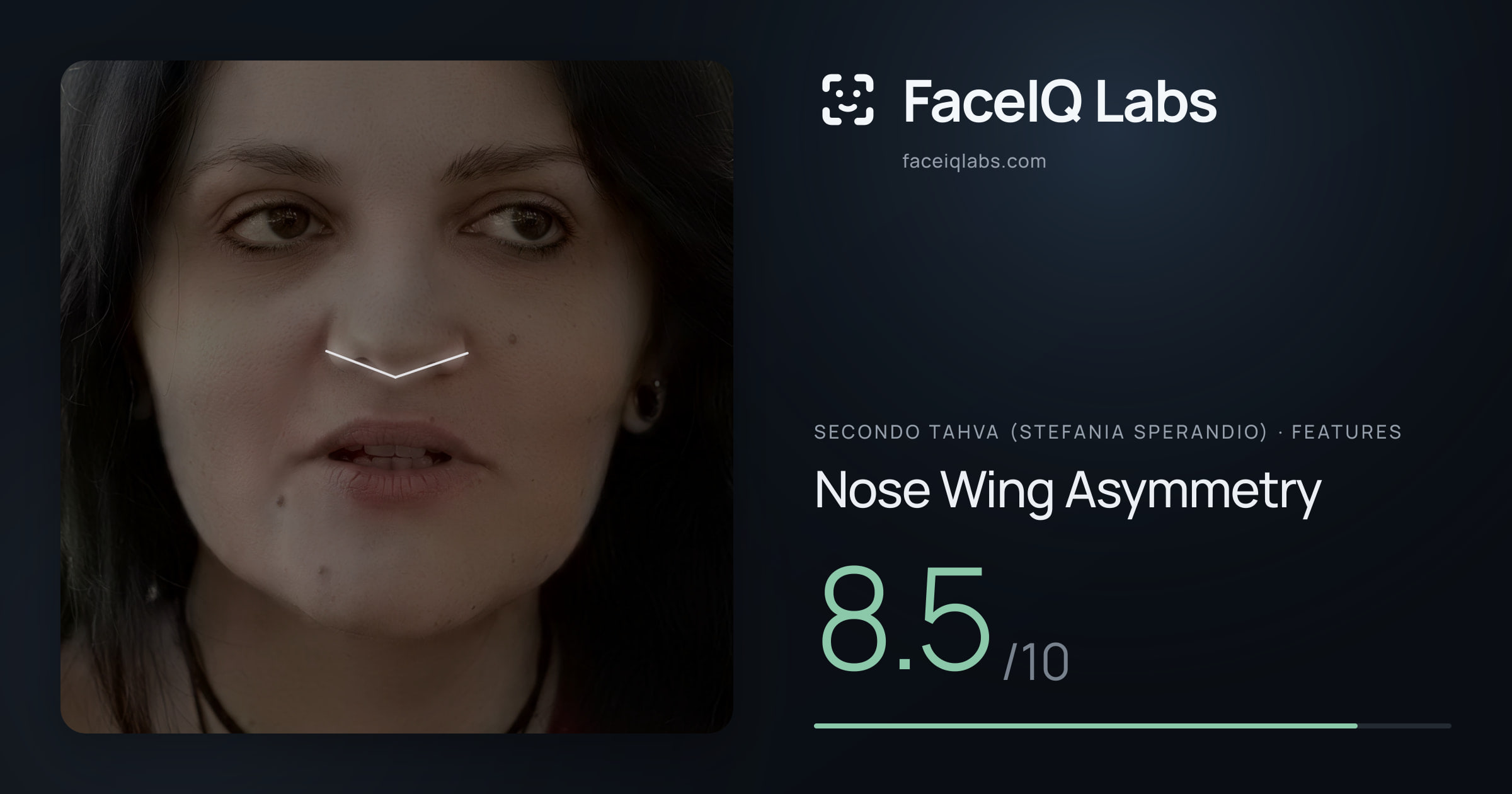 Secondo Tahva (Stefania Sperandio) Nose Wing Asymmetry: 8.5/10, drawn on the photo