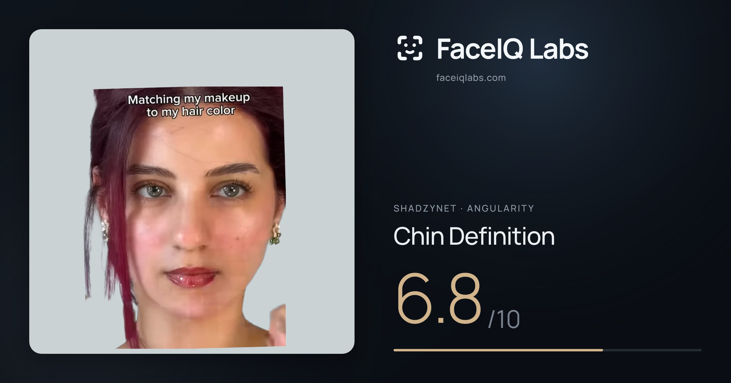 Shadzynet Chin Definition: 6.8/10, drawn on the photo