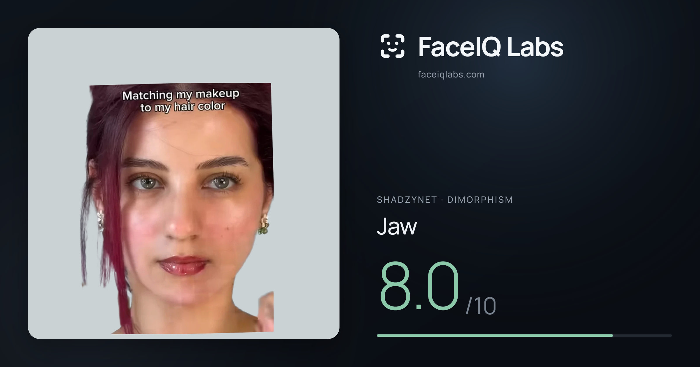 Shadzynet Jaw: 8.0/10, drawn on the photo