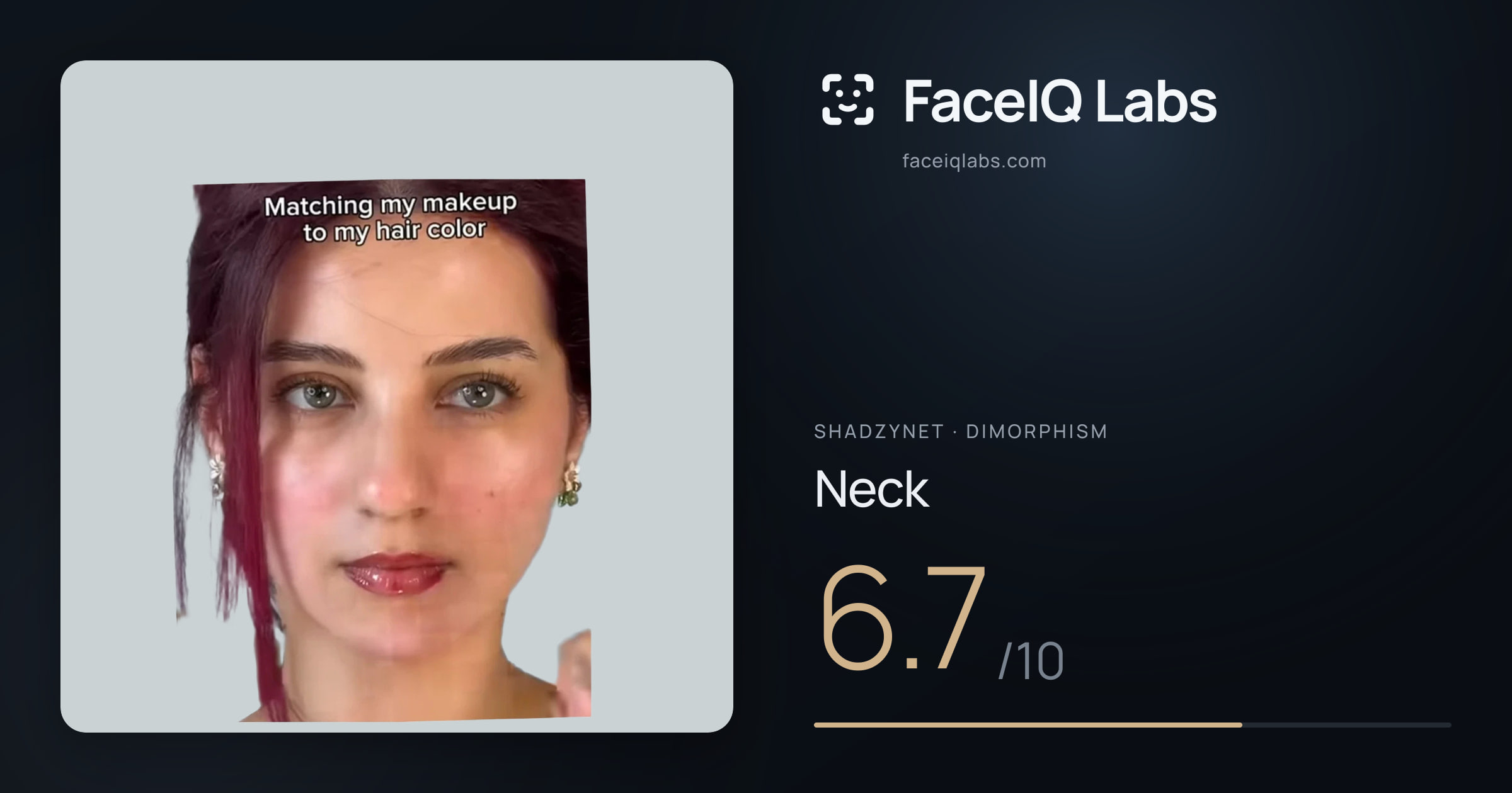 Shadzynet Neck: 6.7/10, drawn on the photo