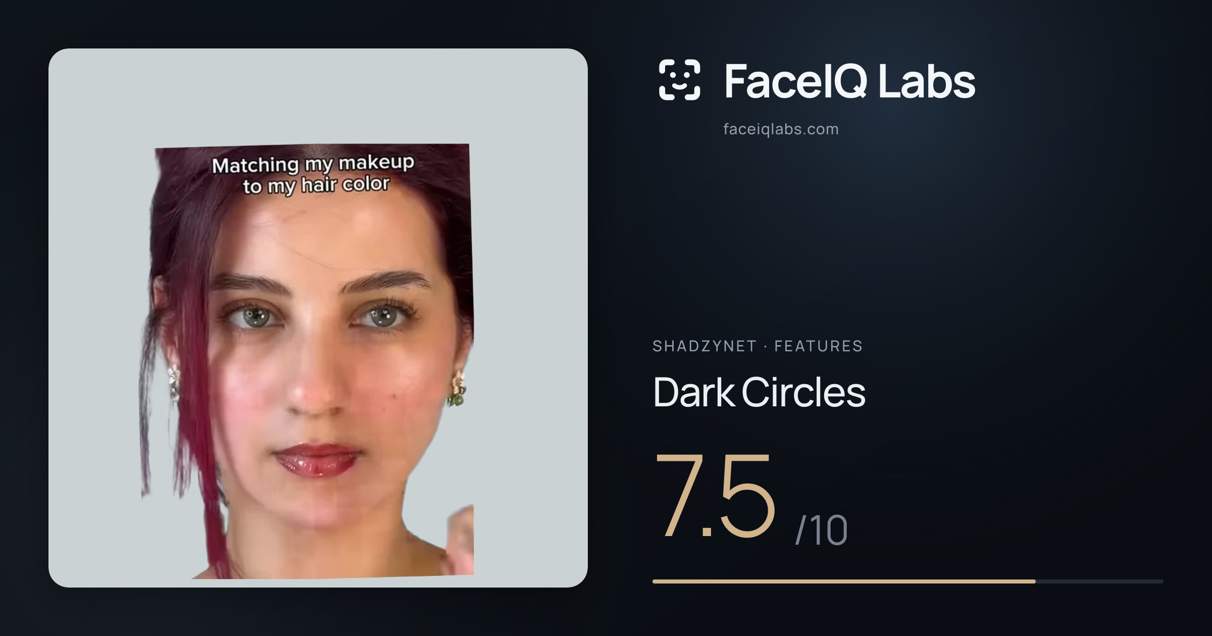 Shadzynet Dark Circles: 7.5/10, drawn on the photo