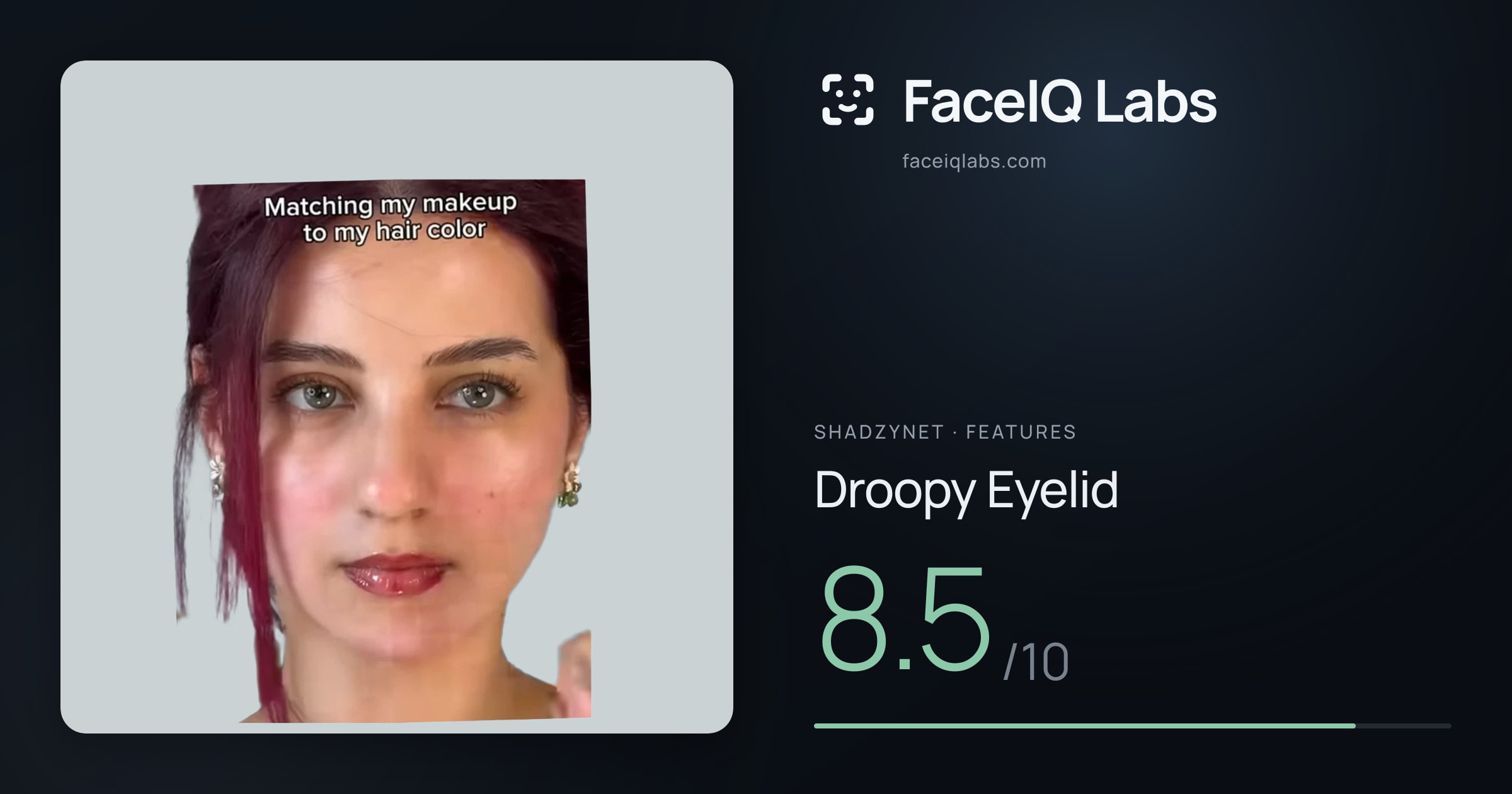 Shadzynet Droopy Eyelid: 8.5/10, drawn on the photo