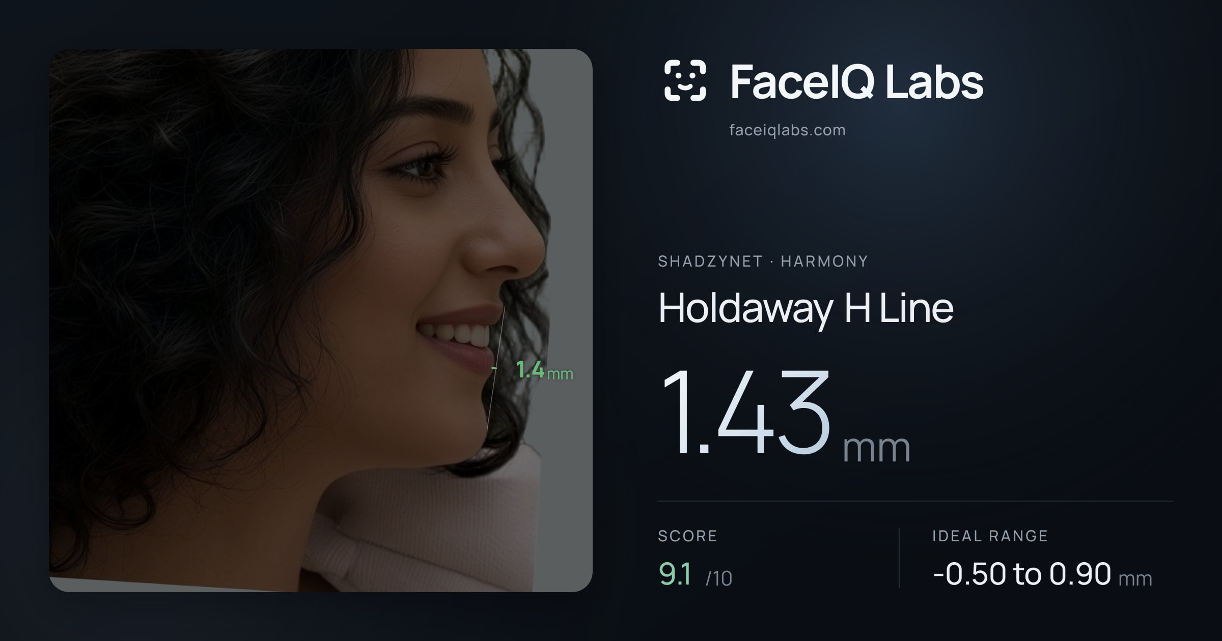 Shadzynet Holdaway H Line: 1.43mm, drawn on the photo