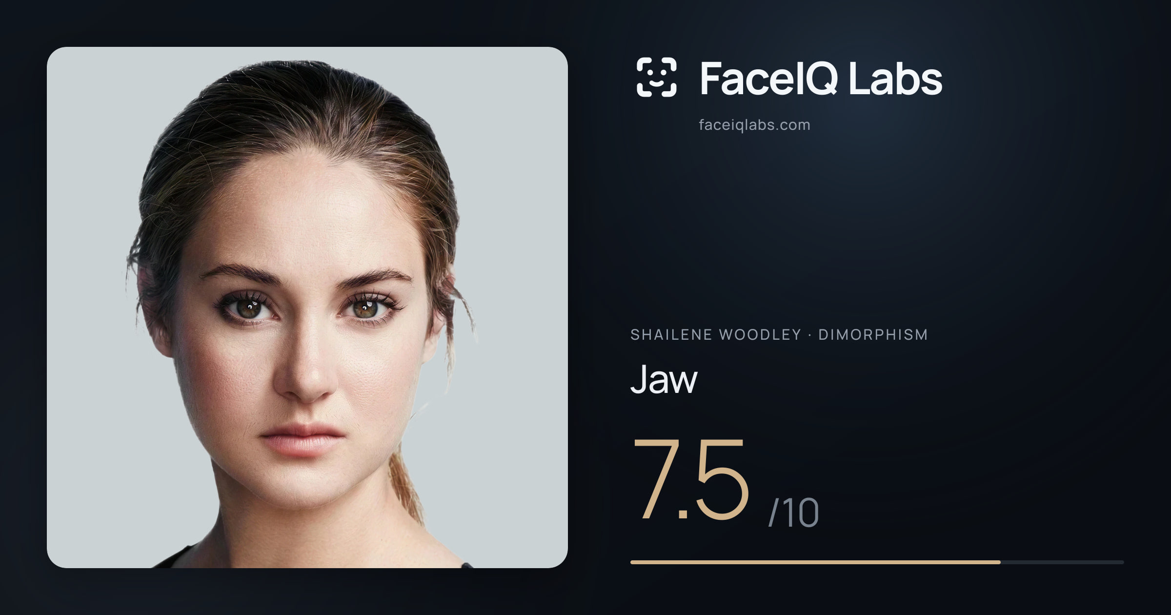 Shailene Woodley Jaw: 7.5/10, drawn on the photo