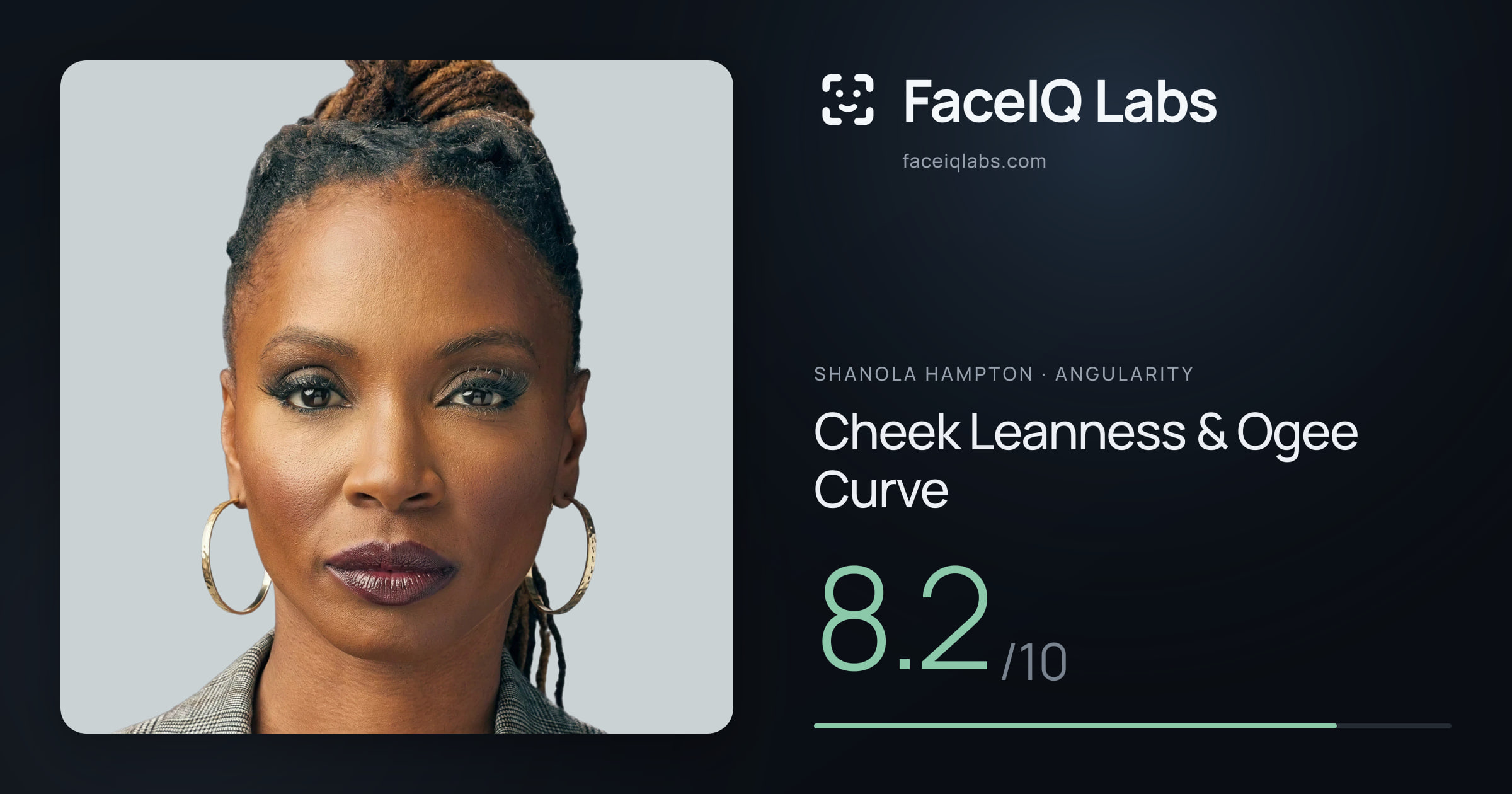 Shanola Hampton Cheek Leanness & Ogee Curve: 8.2/10, drawn on the photo