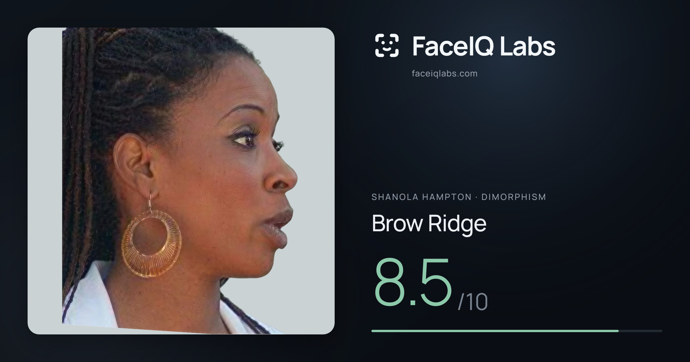 Shanola Hampton Brow Ridge: 8.5/10, drawn on the photo