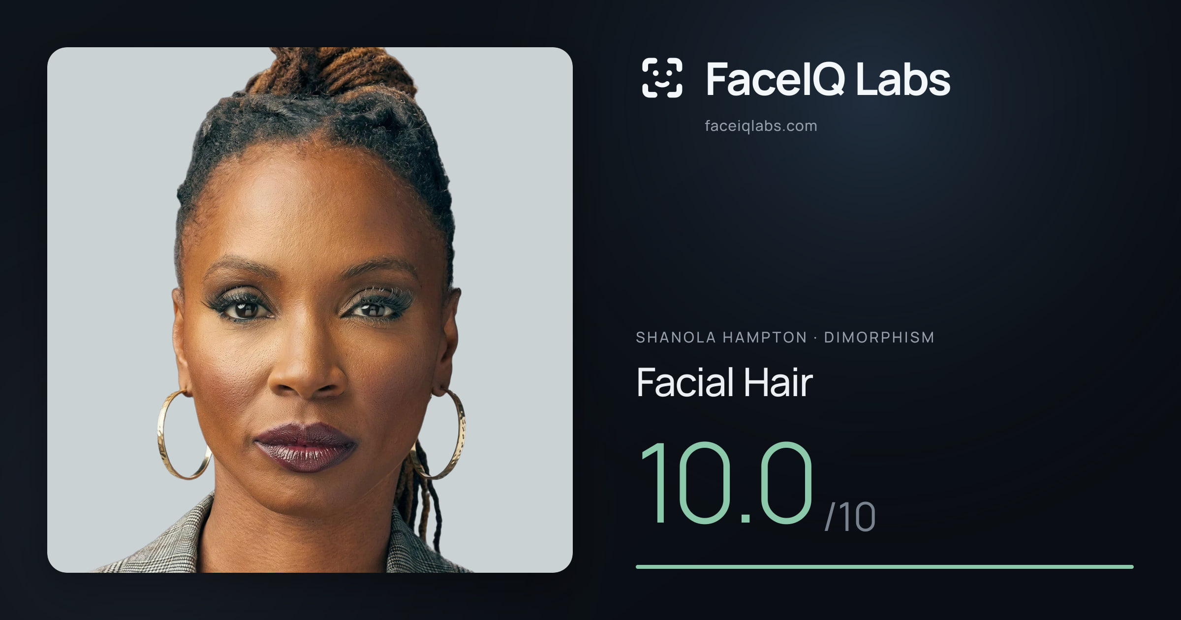 Shanola Hampton Facial Hair: 10.0/10, drawn on the photo