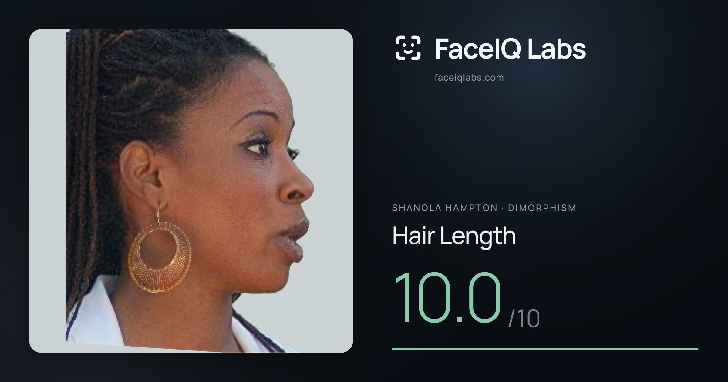 Shanola Hampton Hair Length: 10.0/10, drawn on the photo