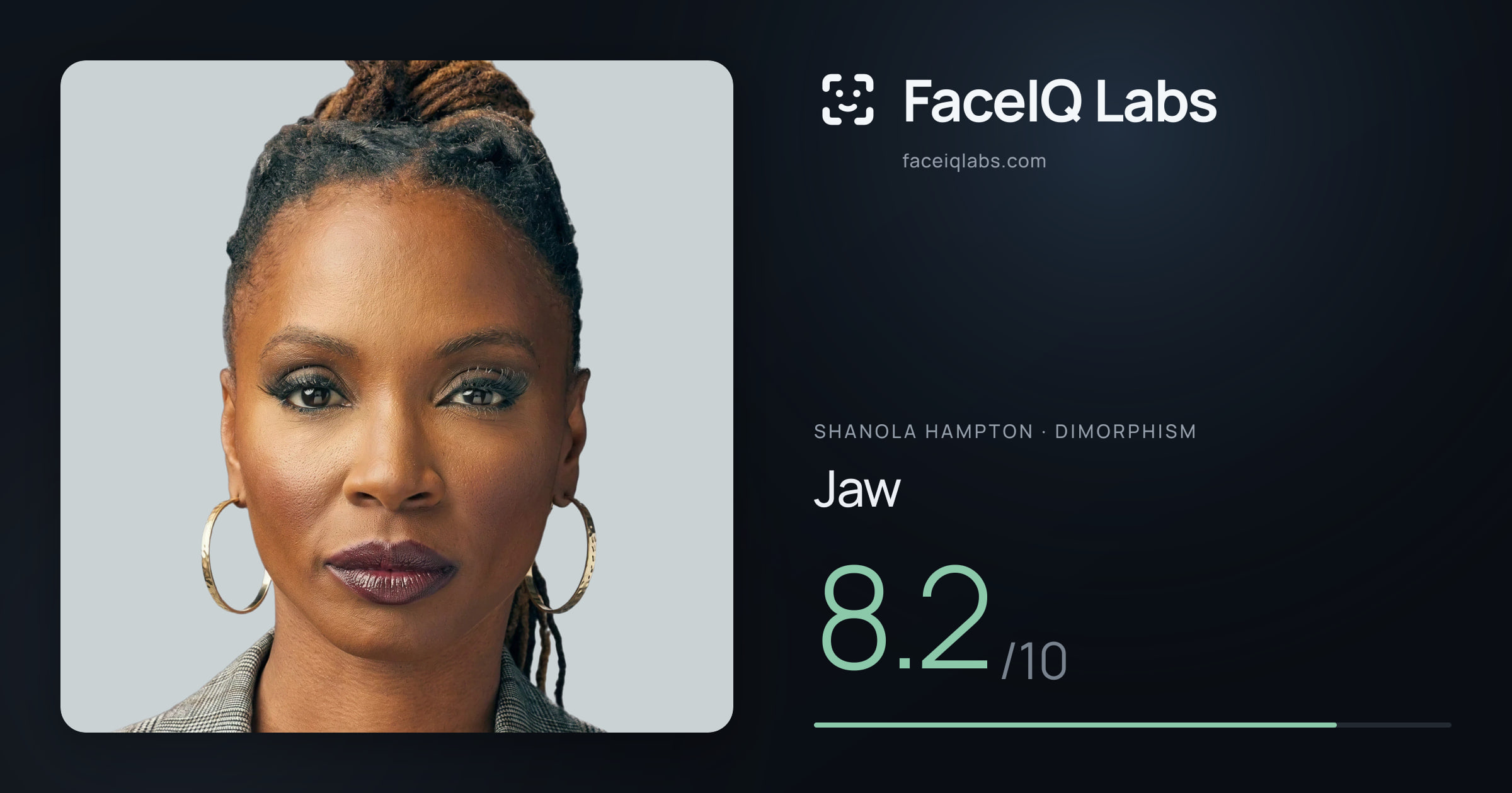 Shanola Hampton Jaw: 8.2/10, drawn on the photo