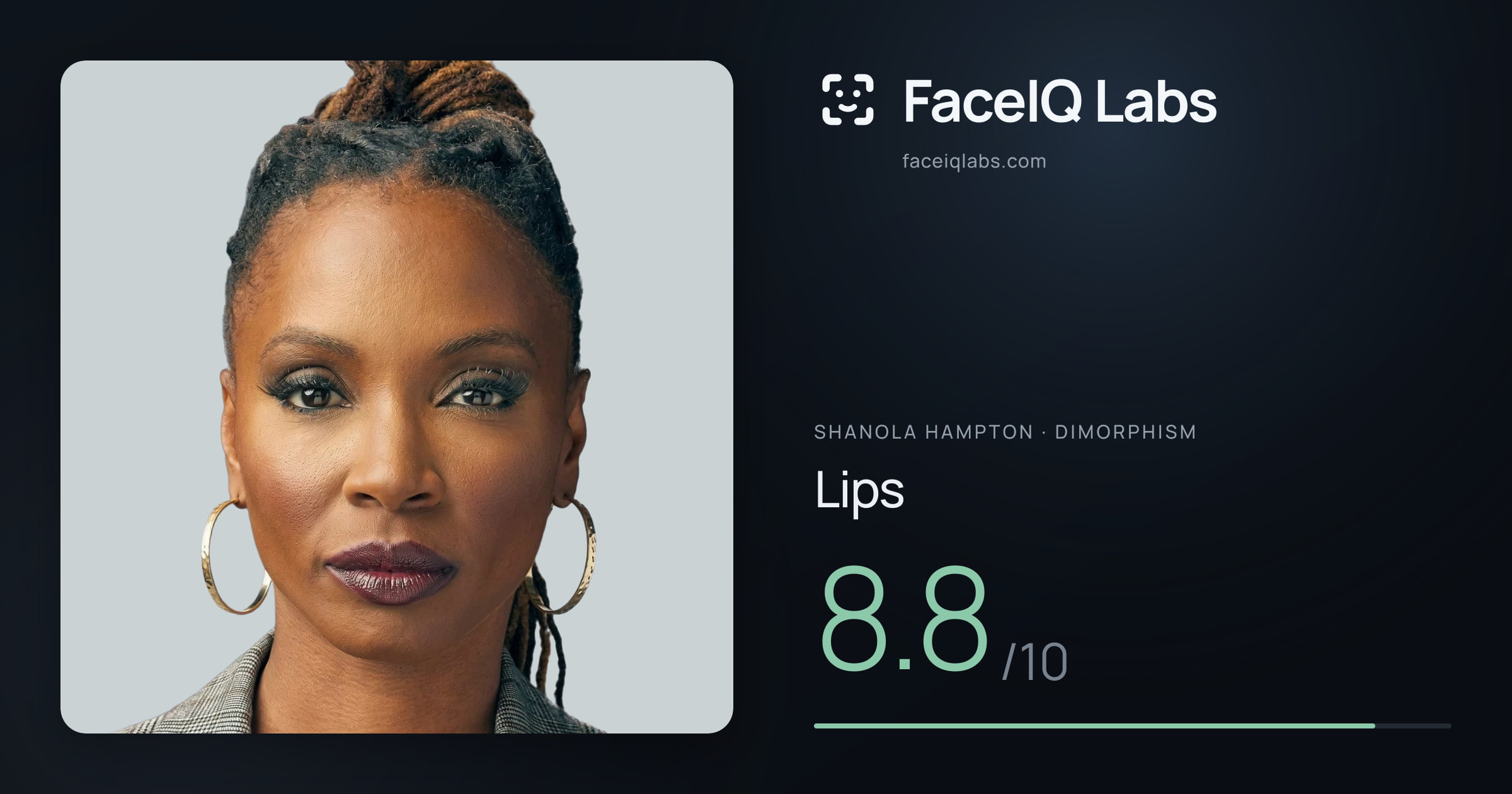 Shanola Hampton Lips: 8.8/10, drawn on the photo