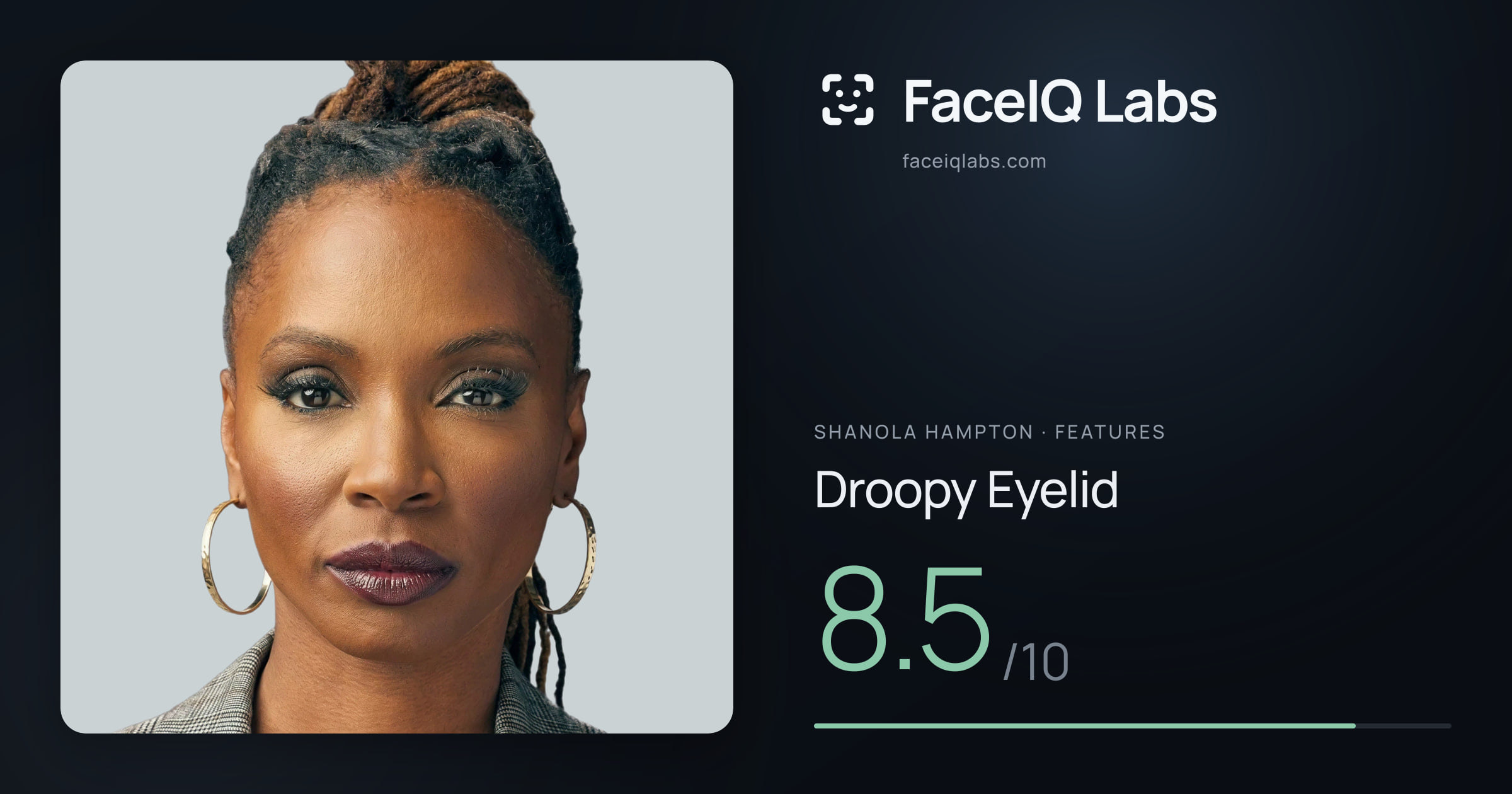Shanola Hampton Droopy Eyelid: 8.5/10, drawn on the photo
