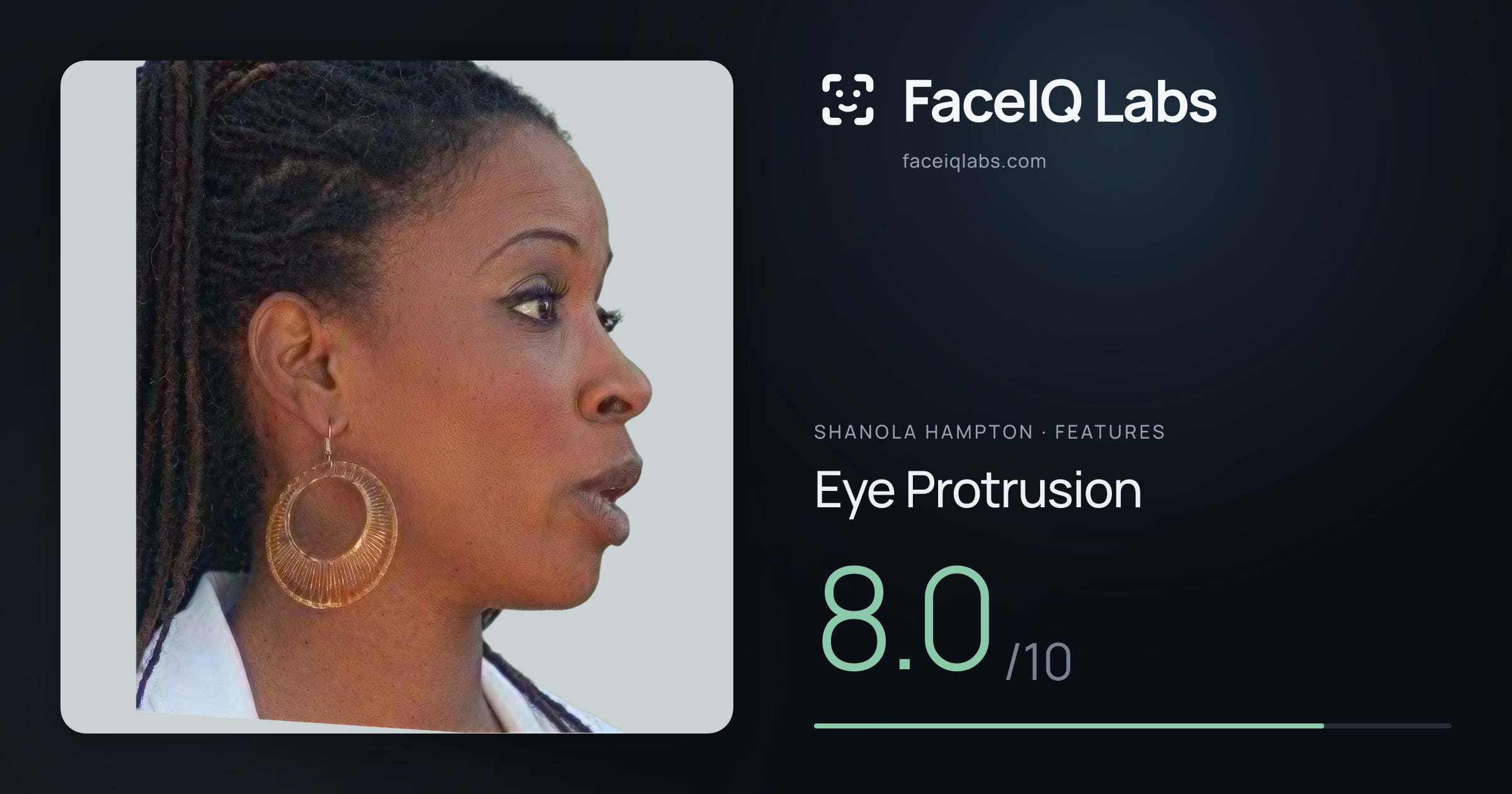 Shanola Hampton Eye Protrusion: 8.0/10, drawn on the photo