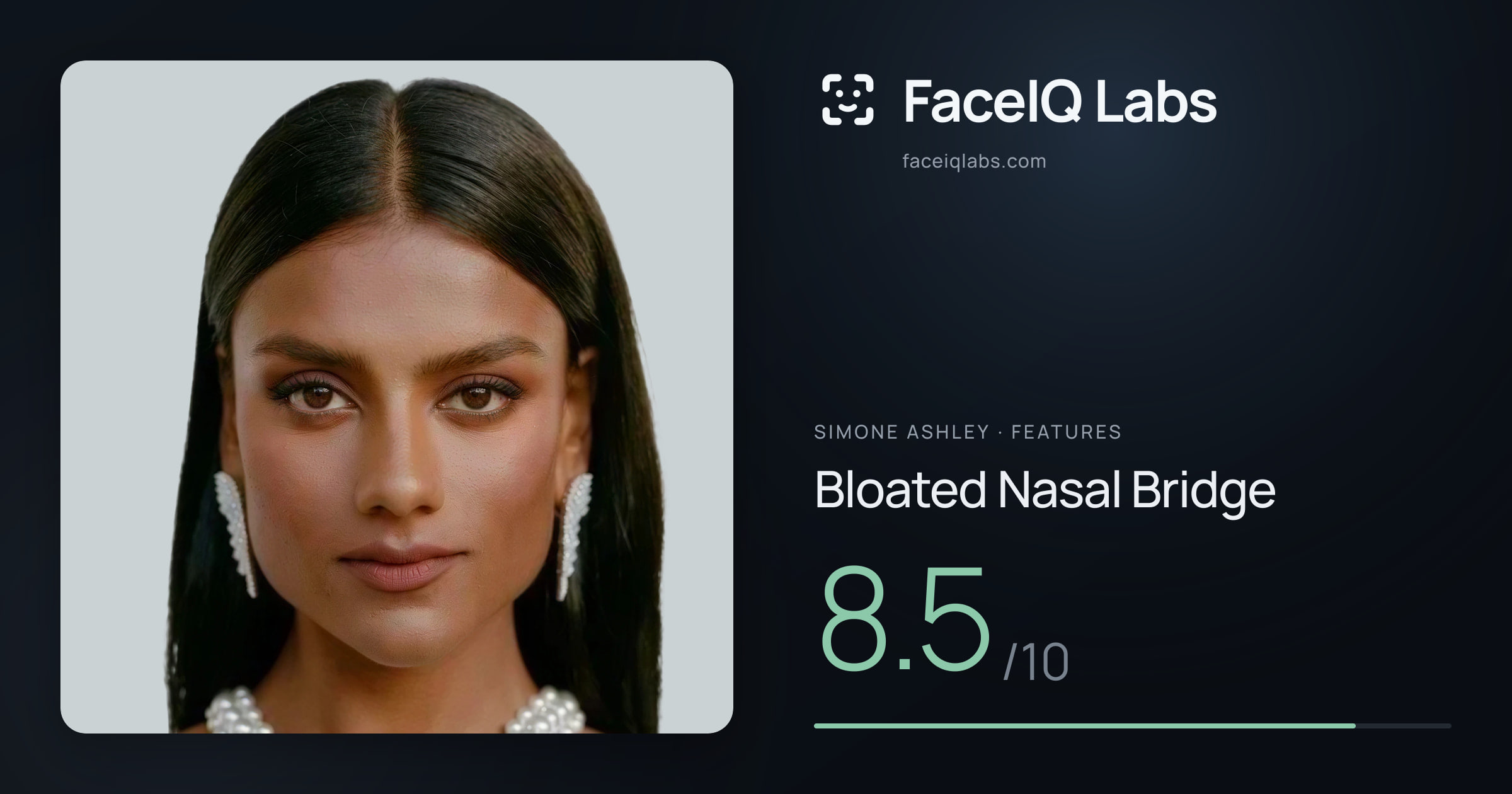 Simone Ashley Bloated Nasal Bridge: 8.5/10, drawn on the photo
