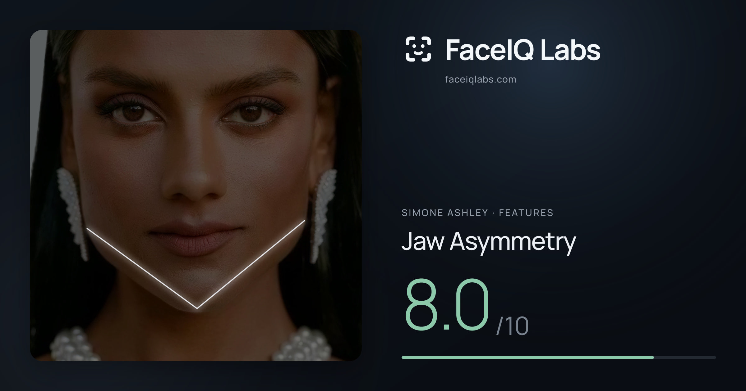 Simone Ashley Jaw Asymmetry: 8.0/10, drawn on the photo