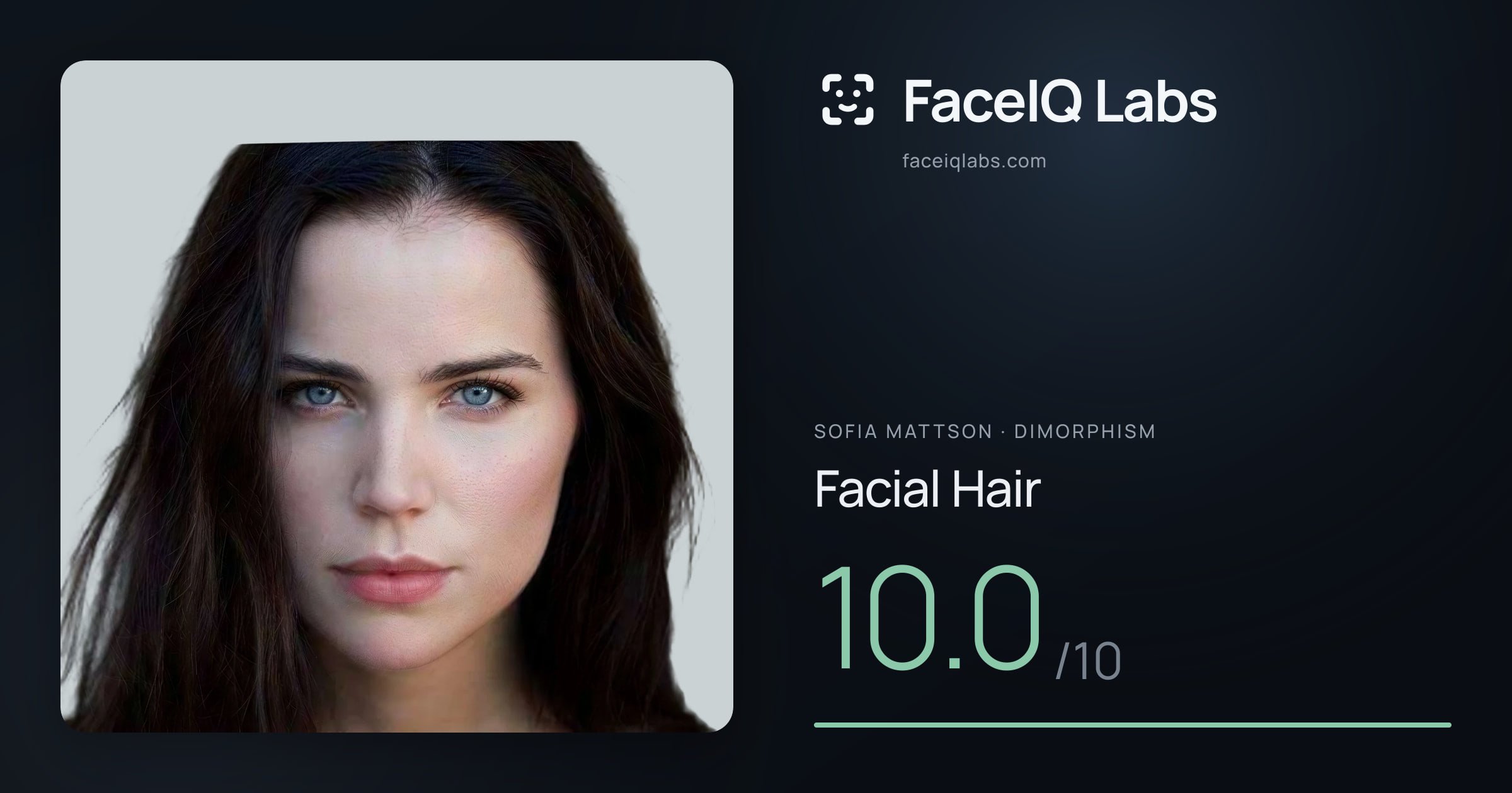 Sofia Mattson Facial Hair: 10.0/10, drawn on the photo