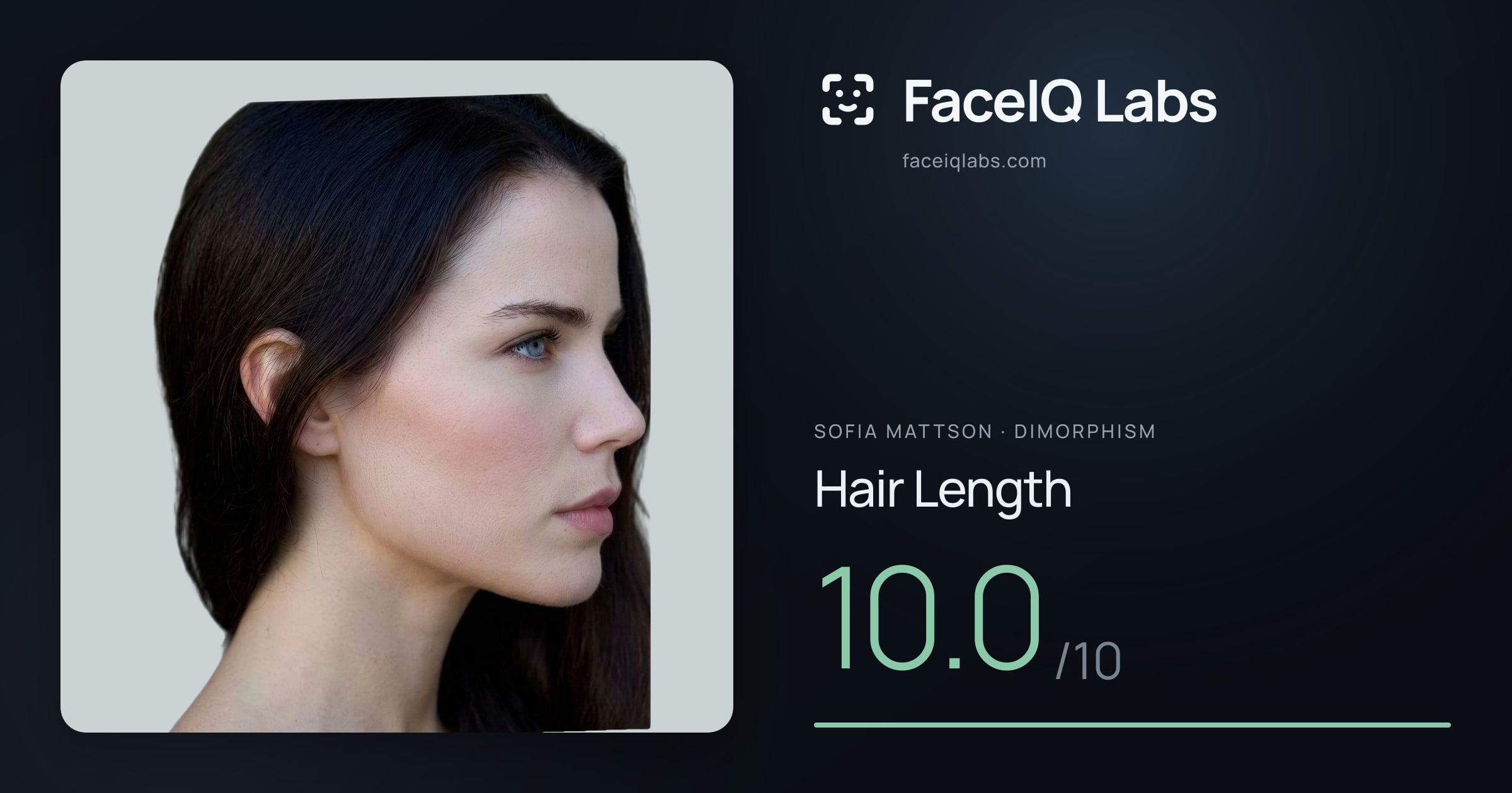 Sofia Mattson Hair Length: 10.0/10, drawn on the photo