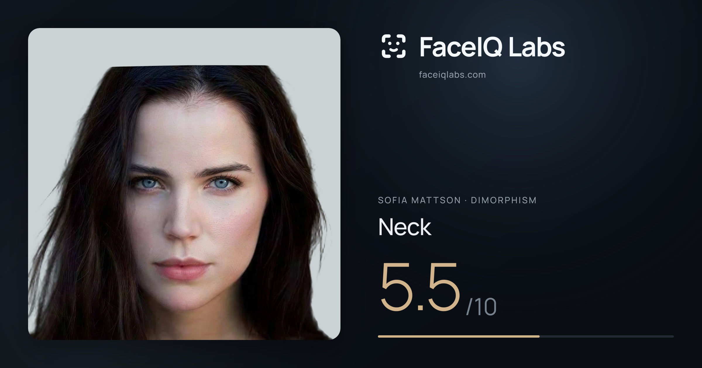 Sofia Mattson Neck: 5.5/10, drawn on the photo