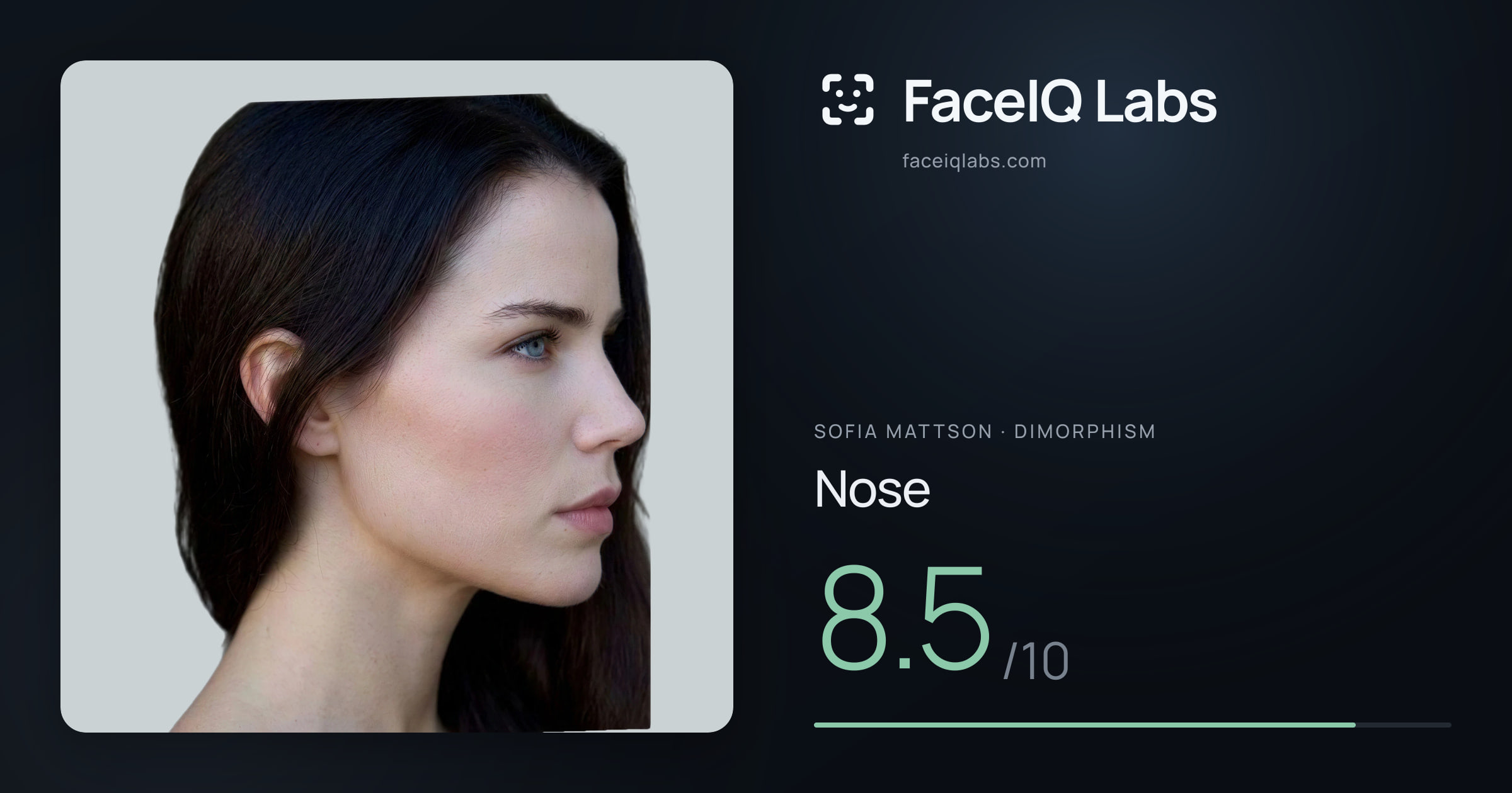 Sofia Mattson Nose: 8.5/10, drawn on the photo
