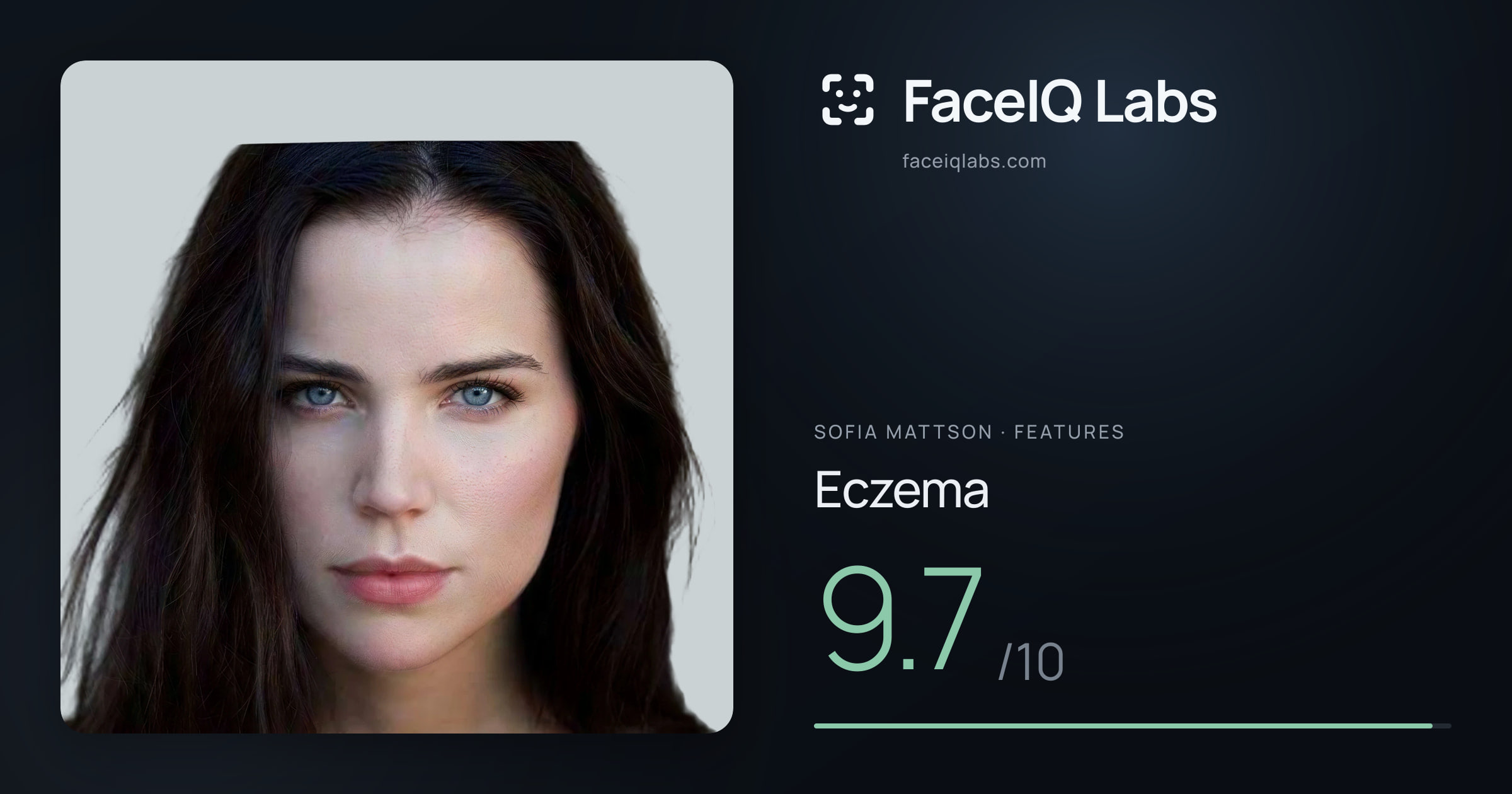 Sofia Mattson Eczema: 9.7/10, drawn on the photo