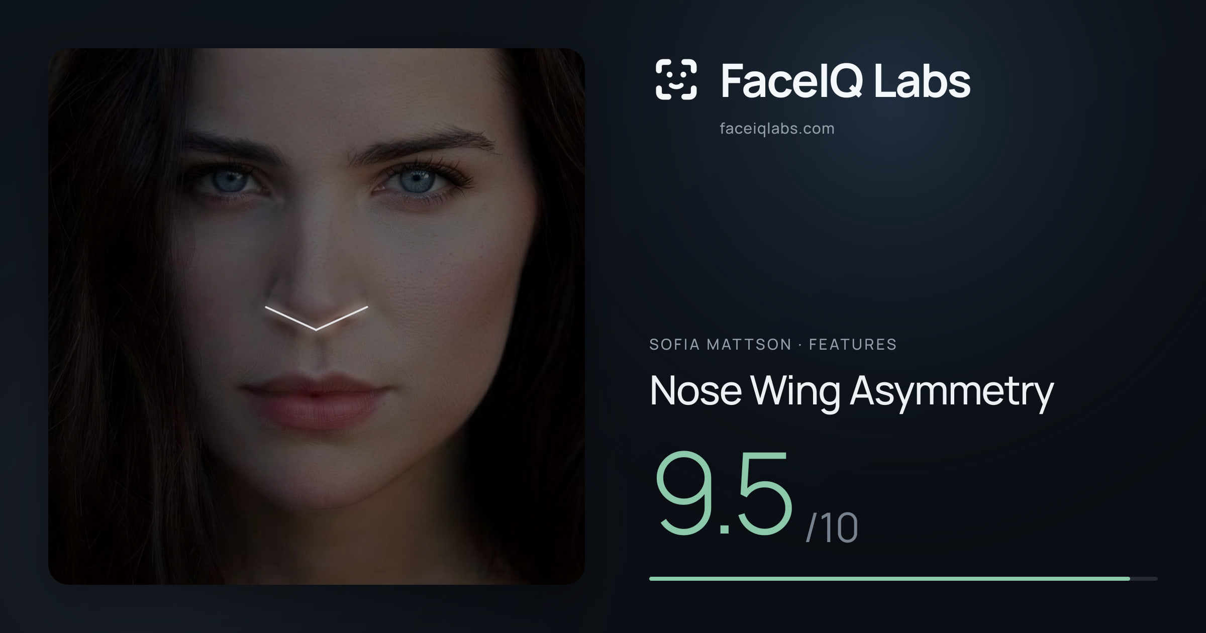 Sofia Mattson Nose Wing Asymmetry: 9.5/10, drawn on the photo