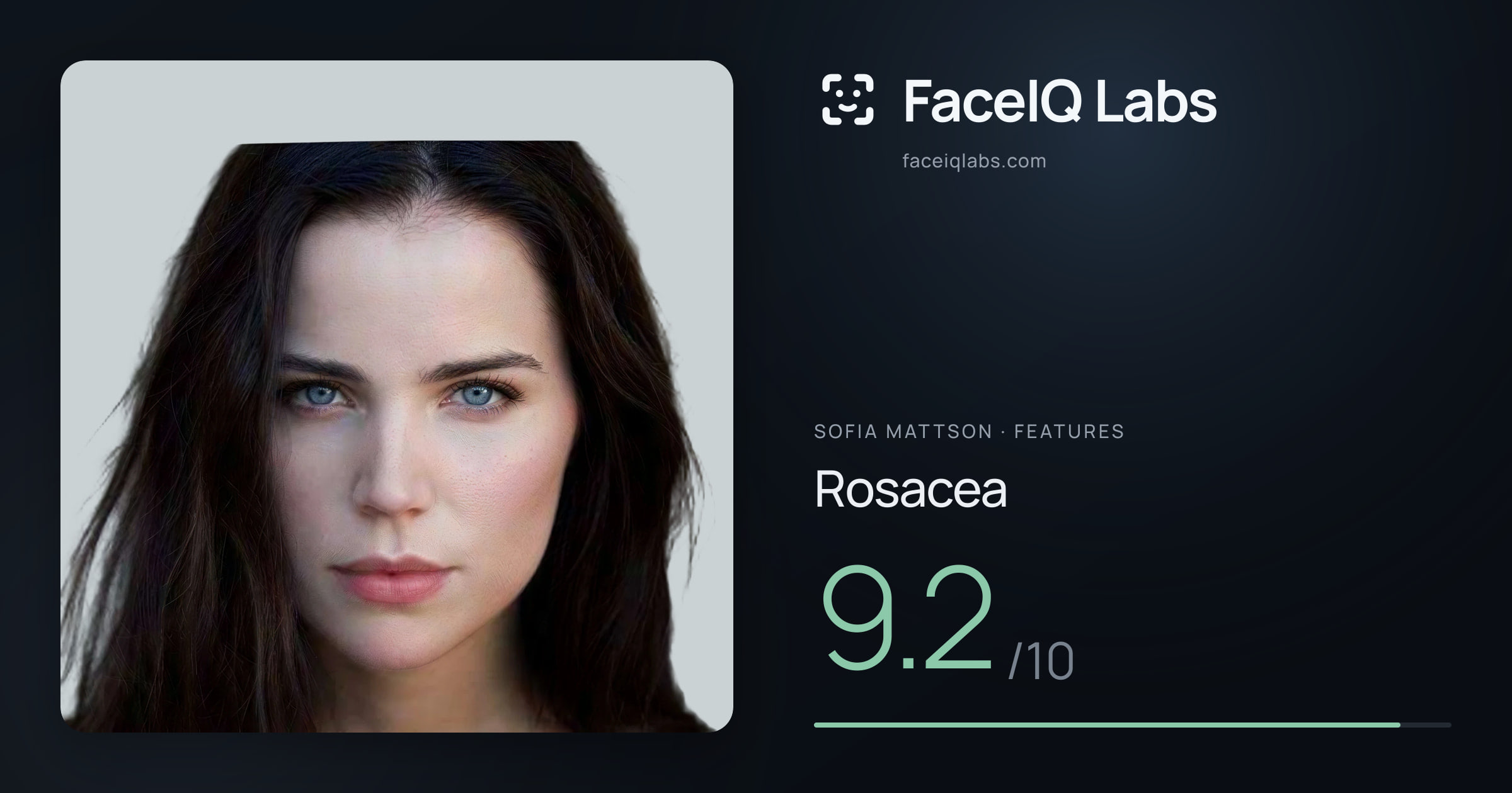 Sofia Mattson Rosacea: 9.2/10, drawn on the photo