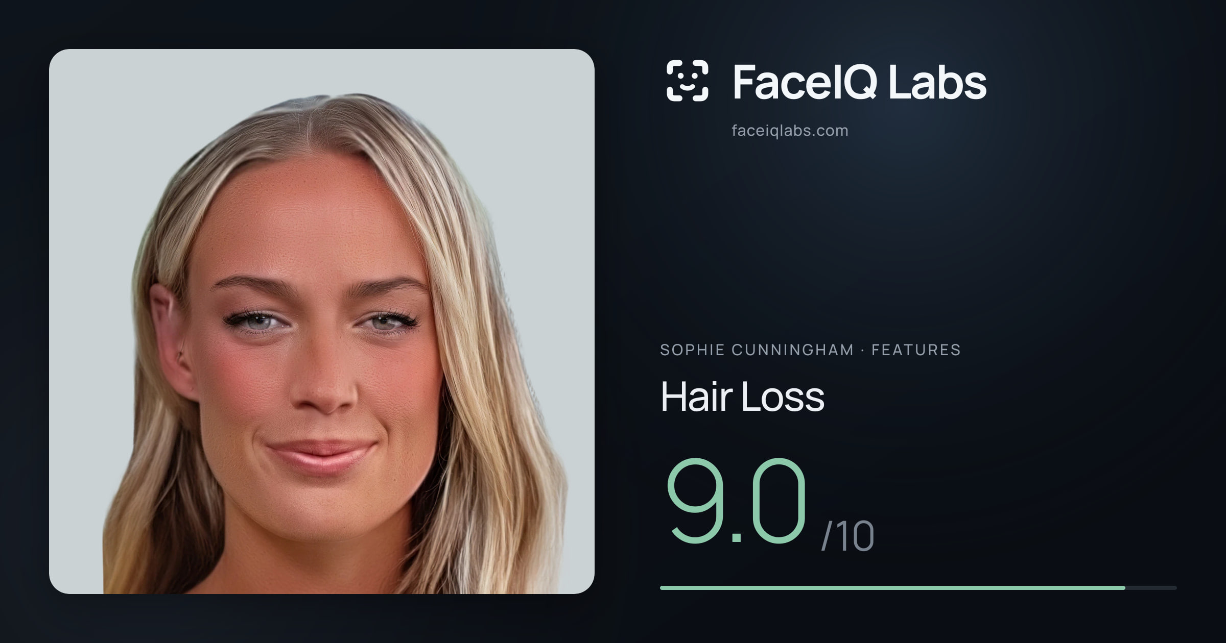 Sophie Cunningham Hair Loss: 9.0/10, drawn on the photo
