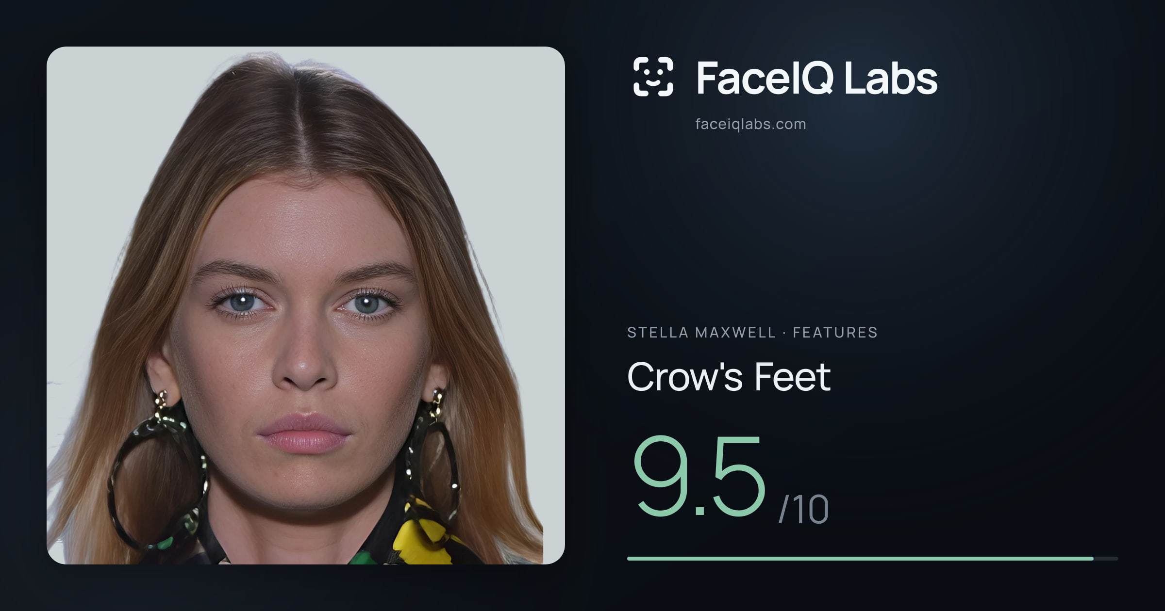 Stella Maxwell Crow's Feet: 9.5/10, drawn on the photo