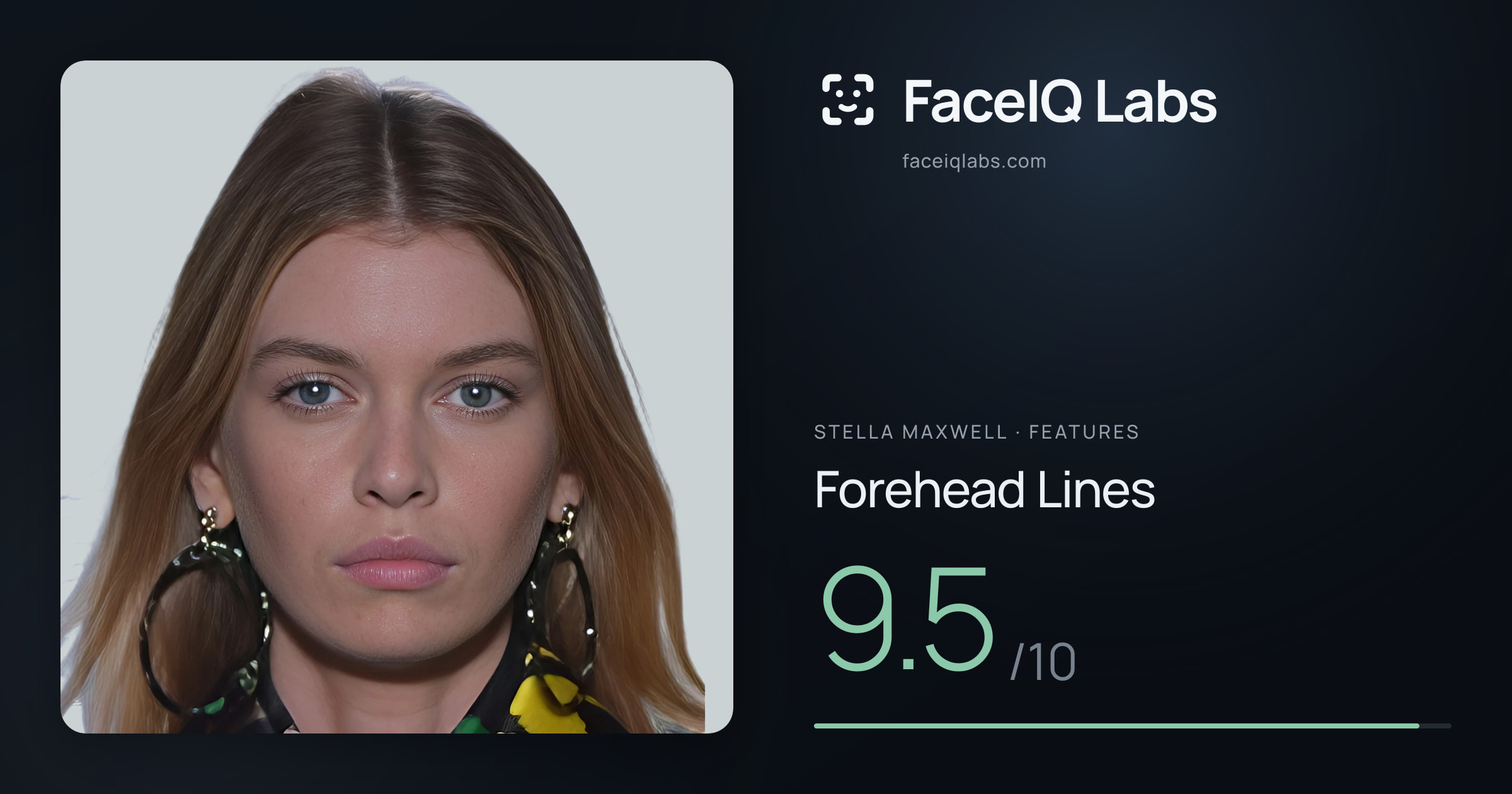 Stella Maxwell Forehead Lines: 9.5/10, drawn on the photo