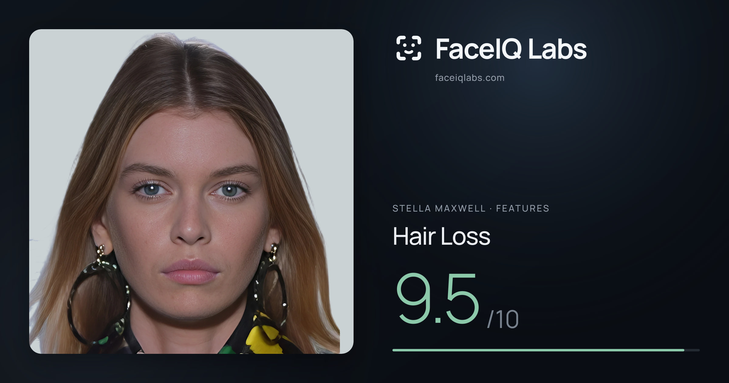 Stella Maxwell Hair Loss: 9.5/10, drawn on the photo