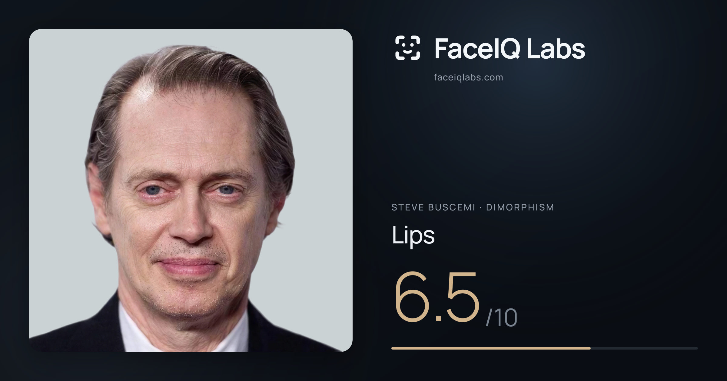 Steve Buscemi Lips: 6.5/10, drawn on the photo
