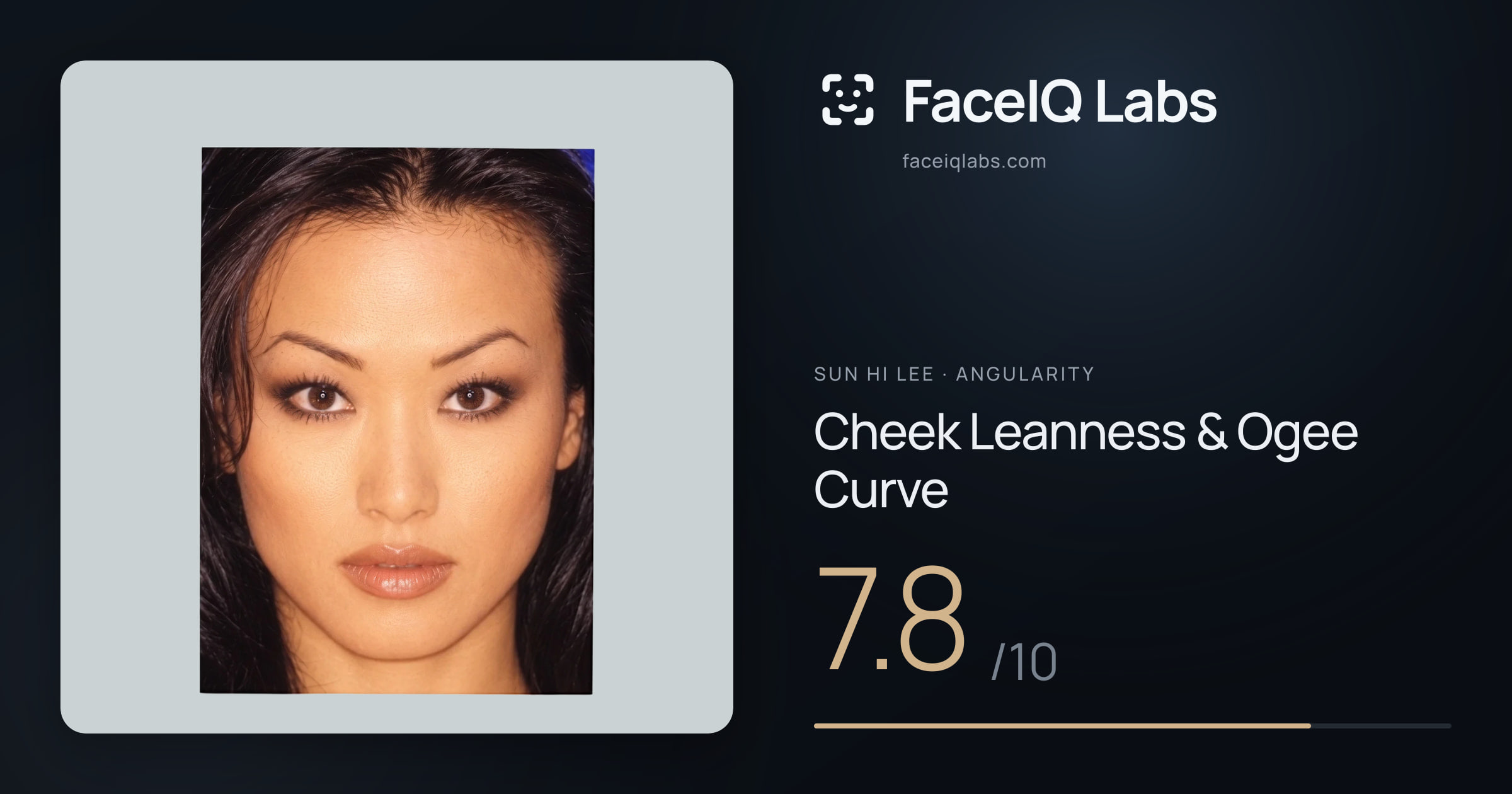 Sun Hi Lee Cheek Leanness & Ogee Curve: 7.8/10, drawn on the photo